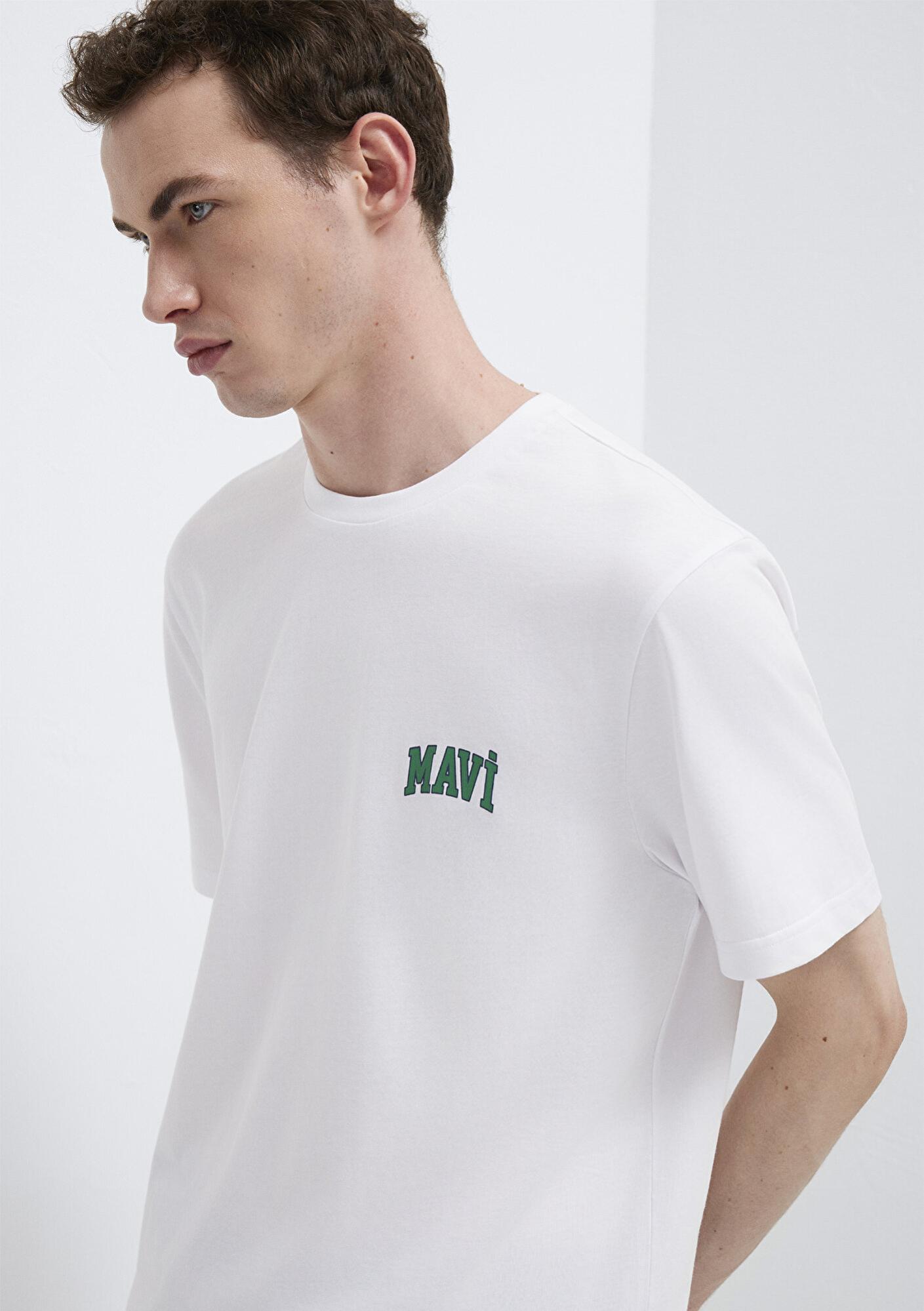 Mavi Mavi Logo Baskılı Beyaz Tişört Regular Fit / Normal Kesim 0611714-620