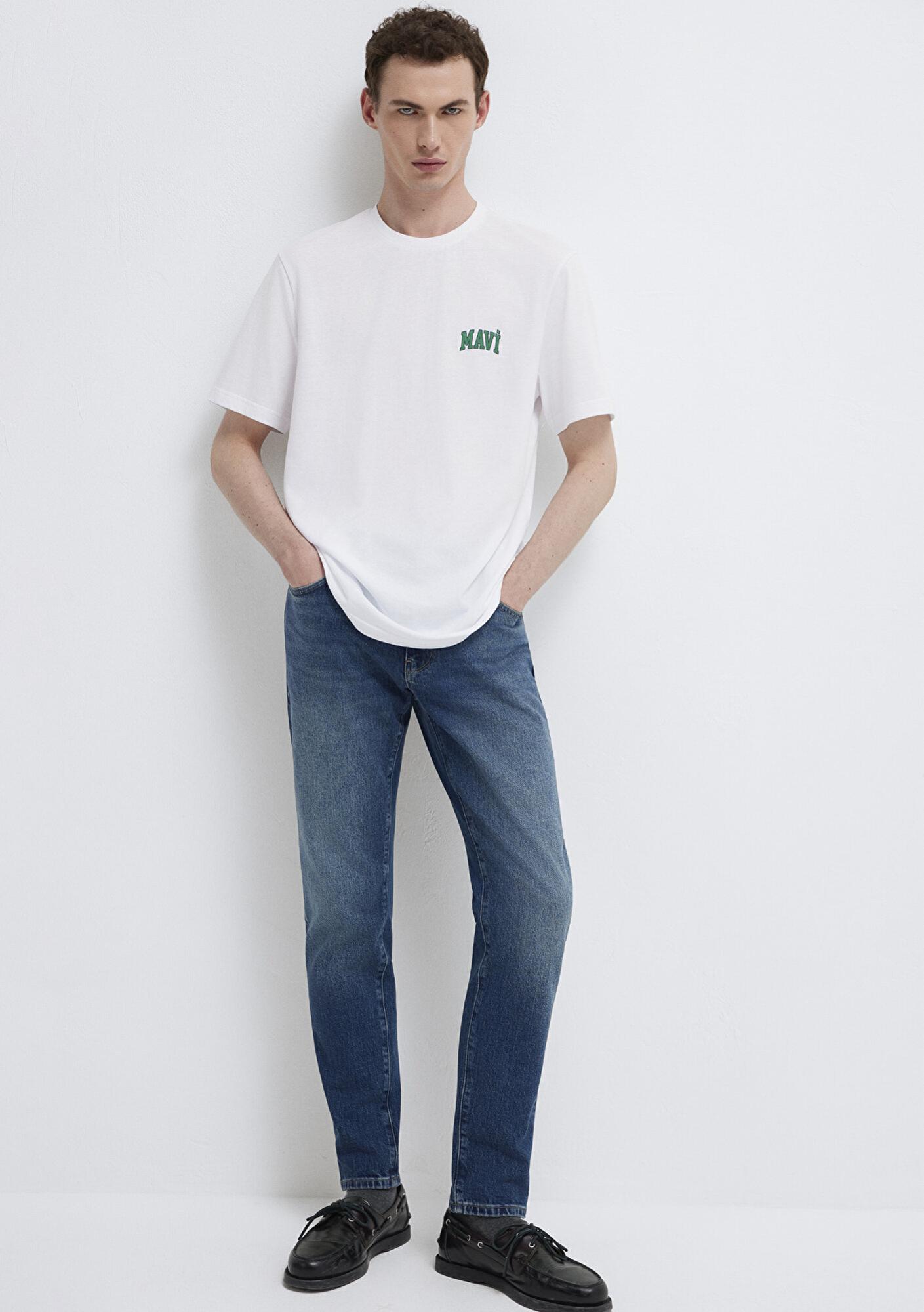 Mavi Mavi Logo Baskılı Beyaz Tişört Regular Fit / Normal Kesim 0611714-620