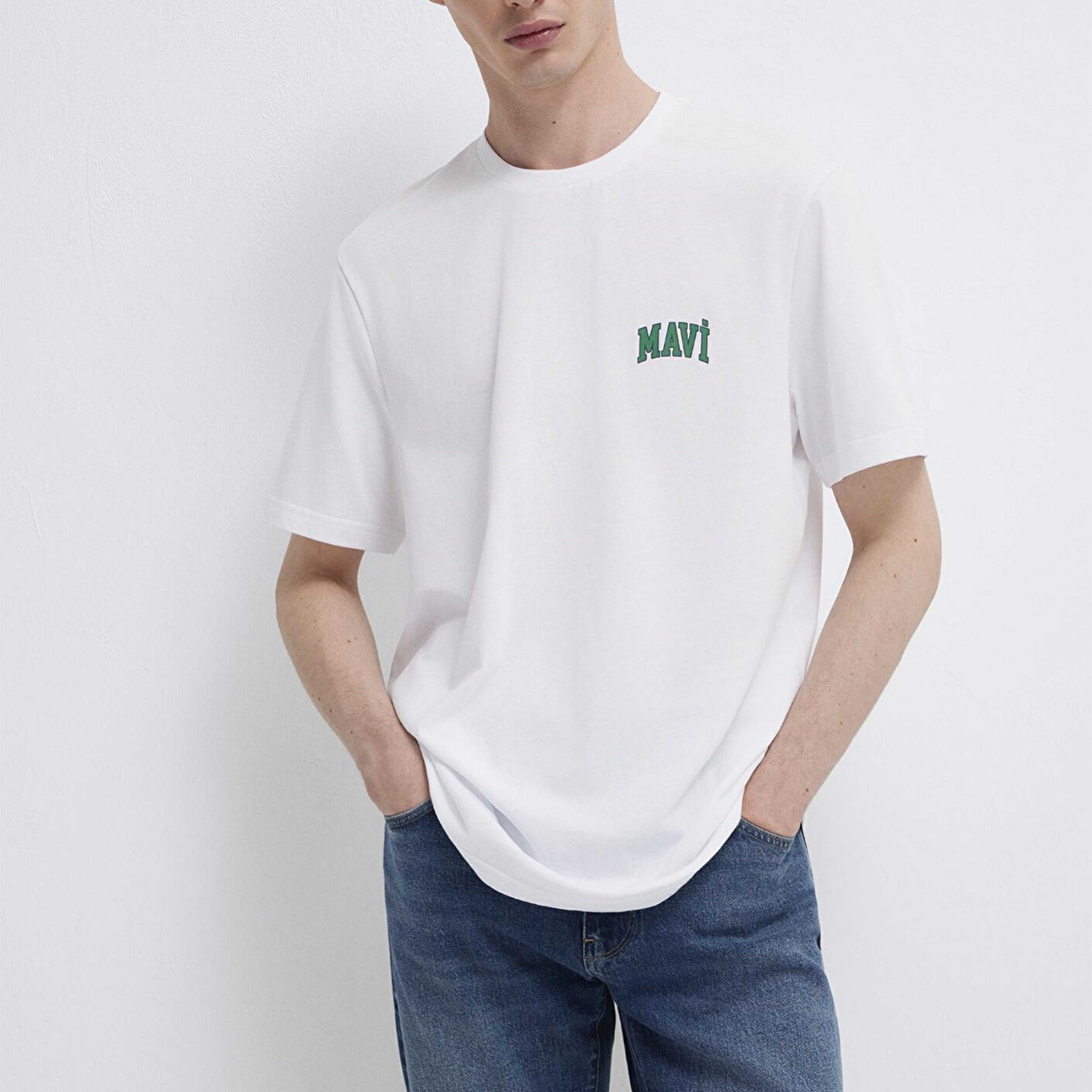 Mavi Mavi Logo Baskılı Beyaz Tişört Regular Fit / Normal Kesim 0611714-620