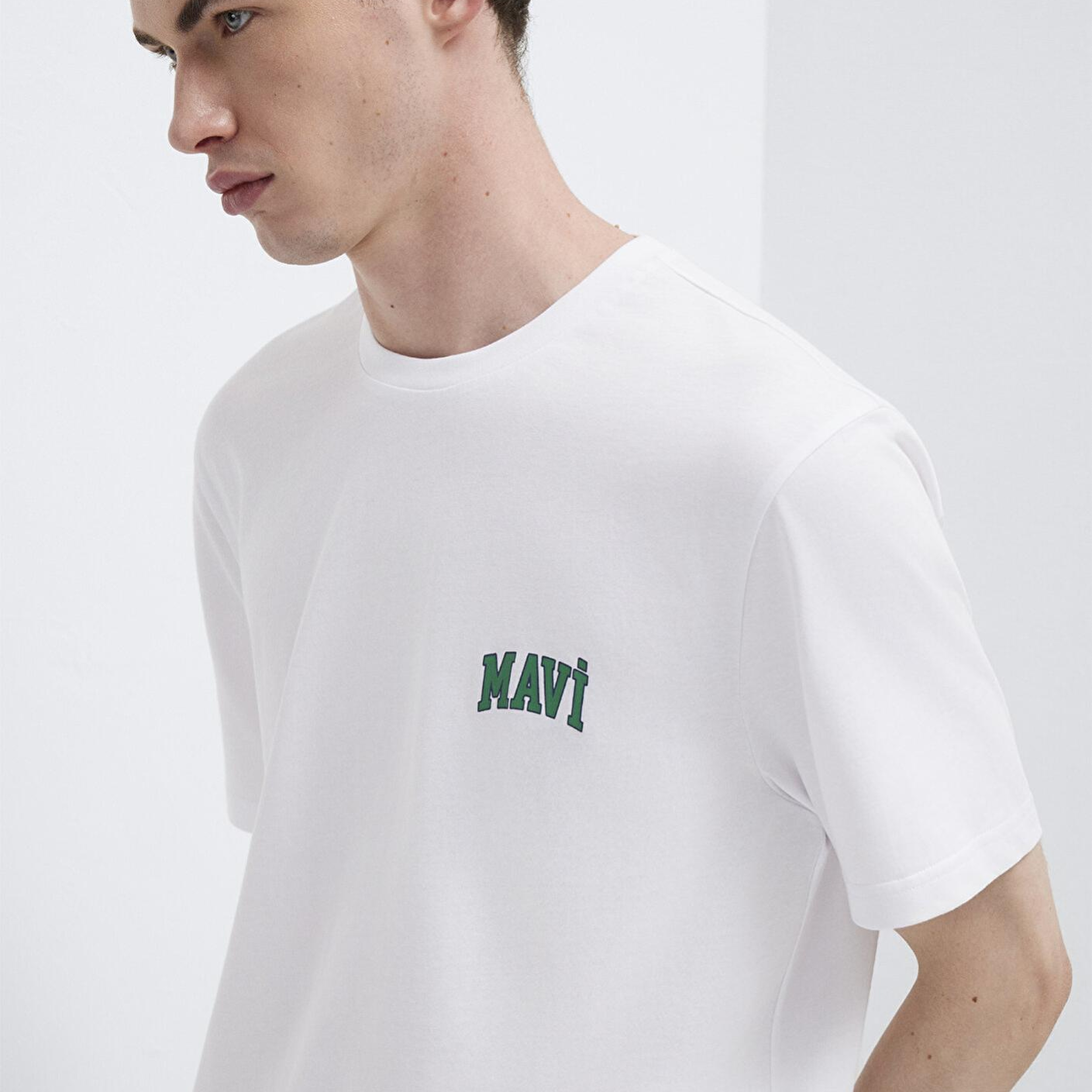 Mavi Mavi Logo Baskılı Beyaz Tişört Regular Fit / Normal Kesim 0611714-620