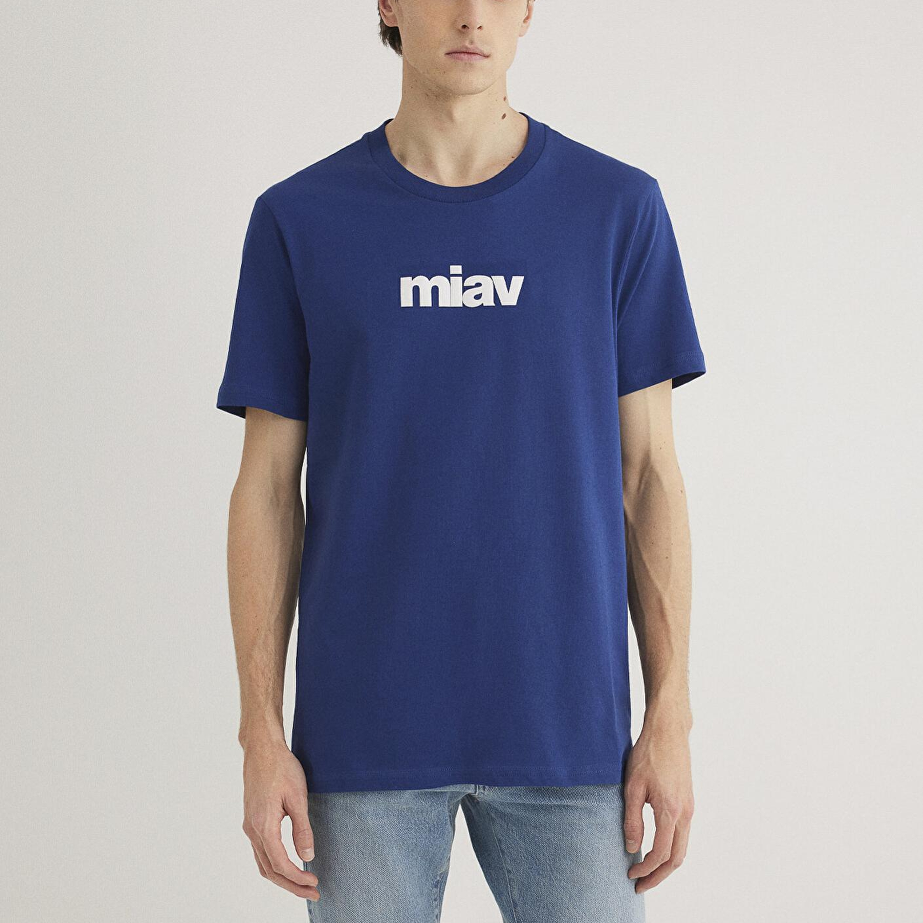 Mavi Miav Baskılı Mavi Tişört Regular Fit / Normal Kesim 067153-70722