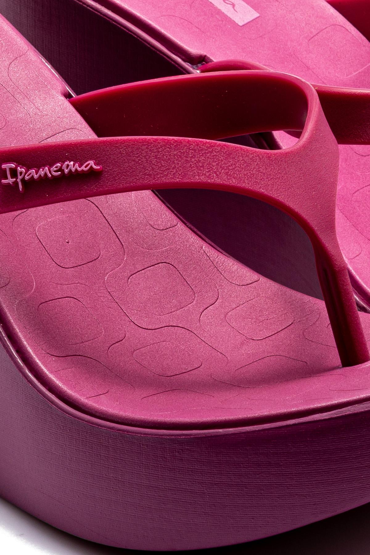 High Fashion Fem Topuklu Kadın Parmak Arası Terlik Fuşya 35/40