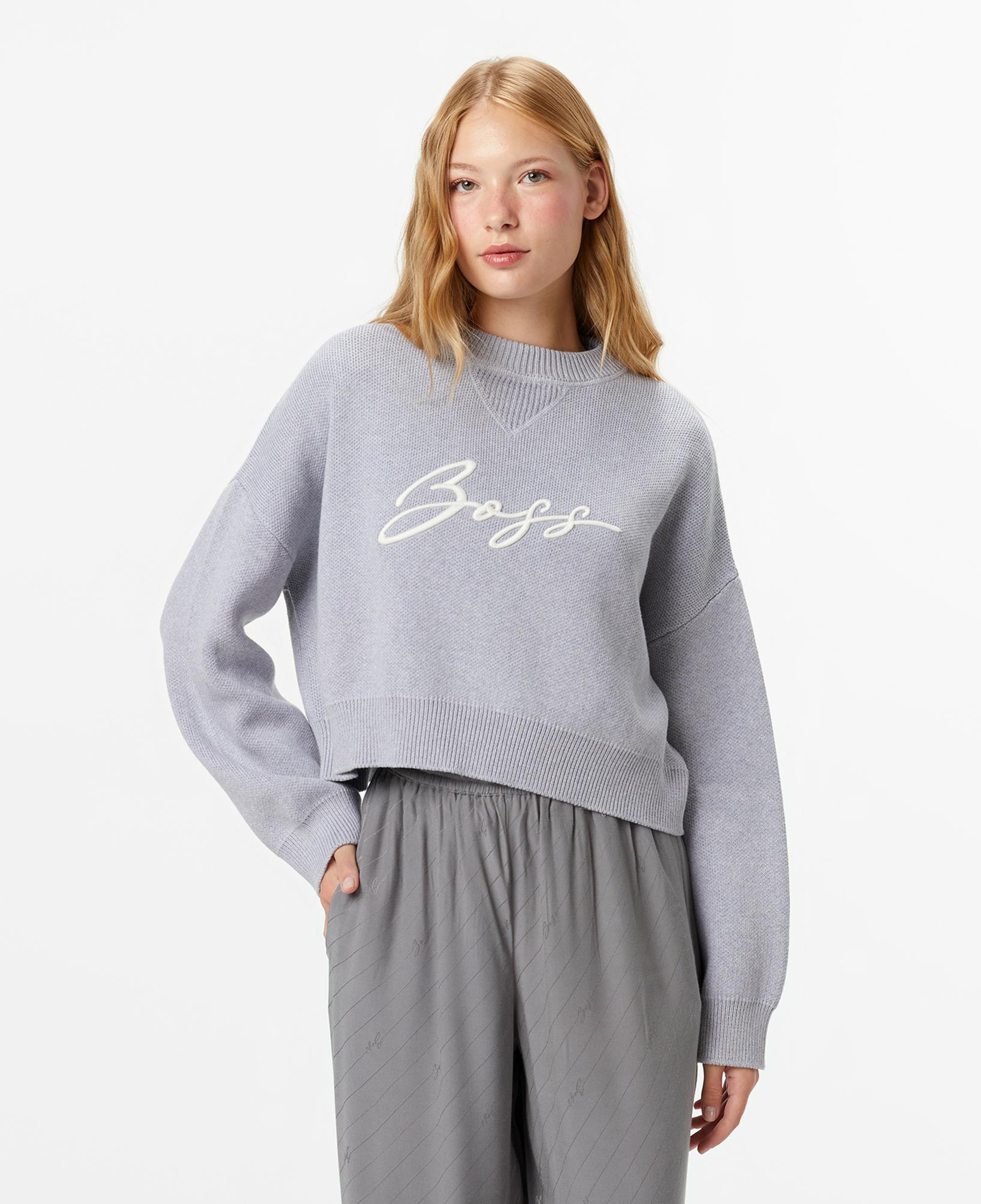 Boss Finevra Kadın Gümüş Triko