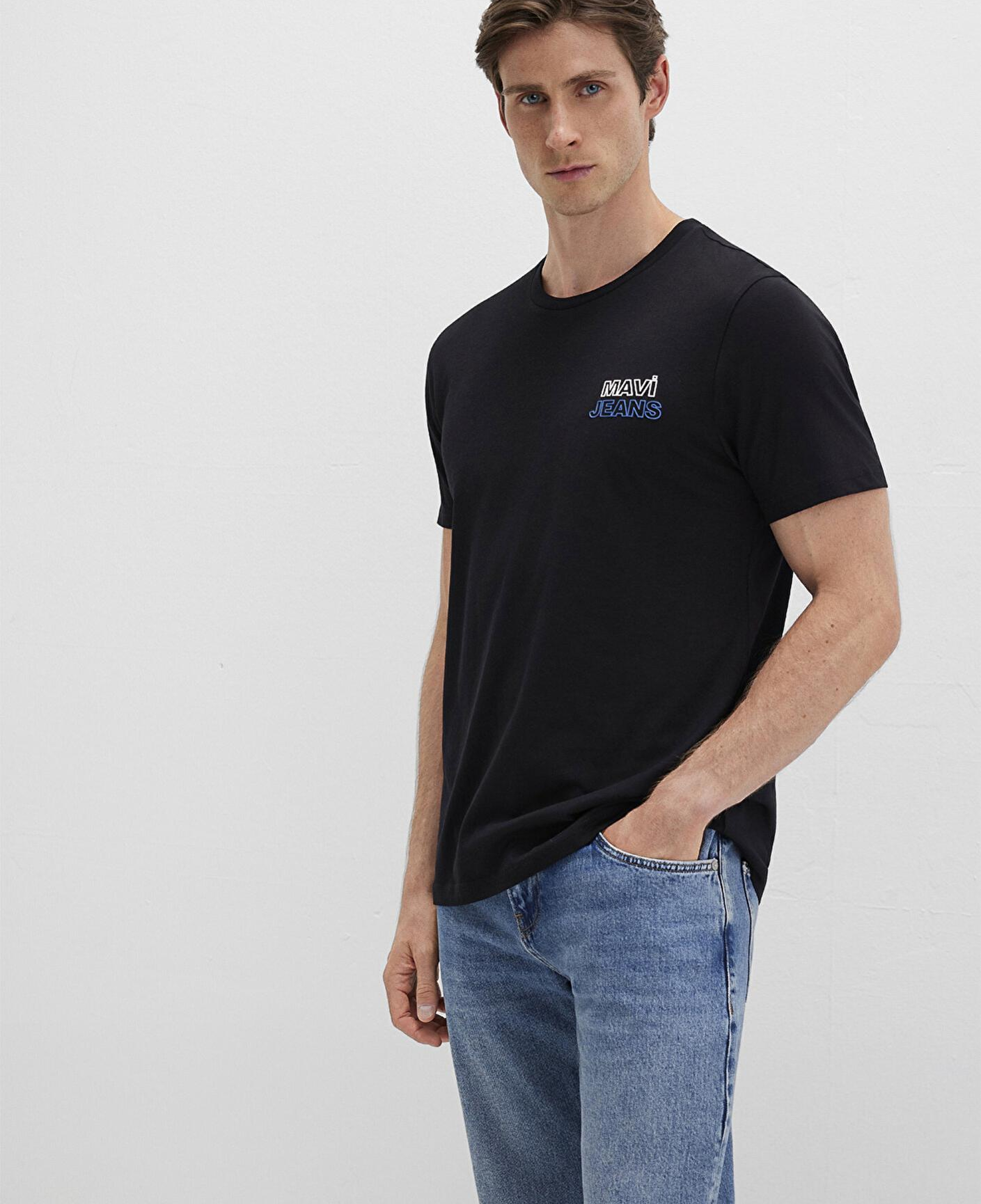Mavi Mavi Jeans Baskılı Siyah Tişört Slim Fit / Dar Kesim 066841-900
