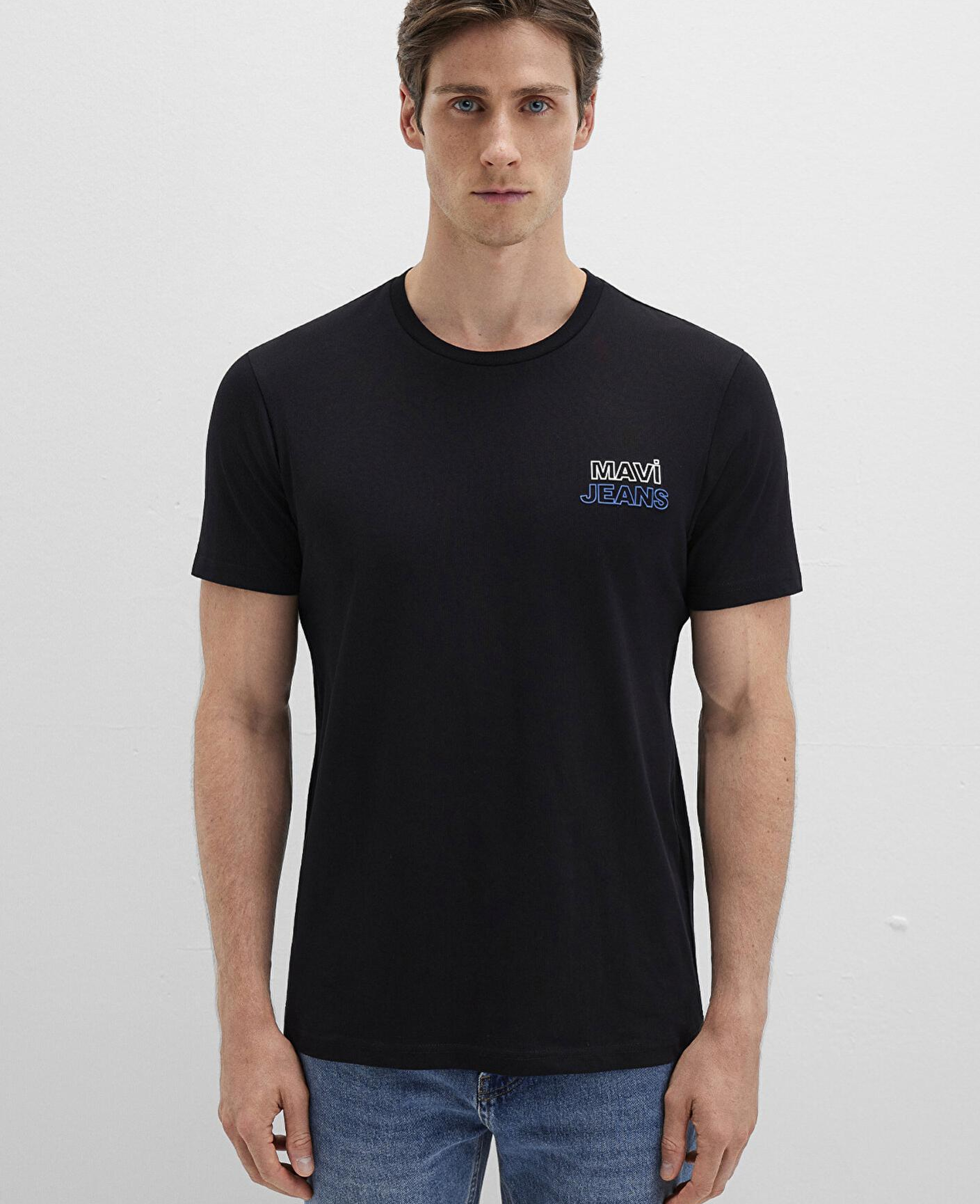 Mavi Mavi Jeans Baskılı Siyah Tişört Slim Fit / Dar Kesim 066841-900