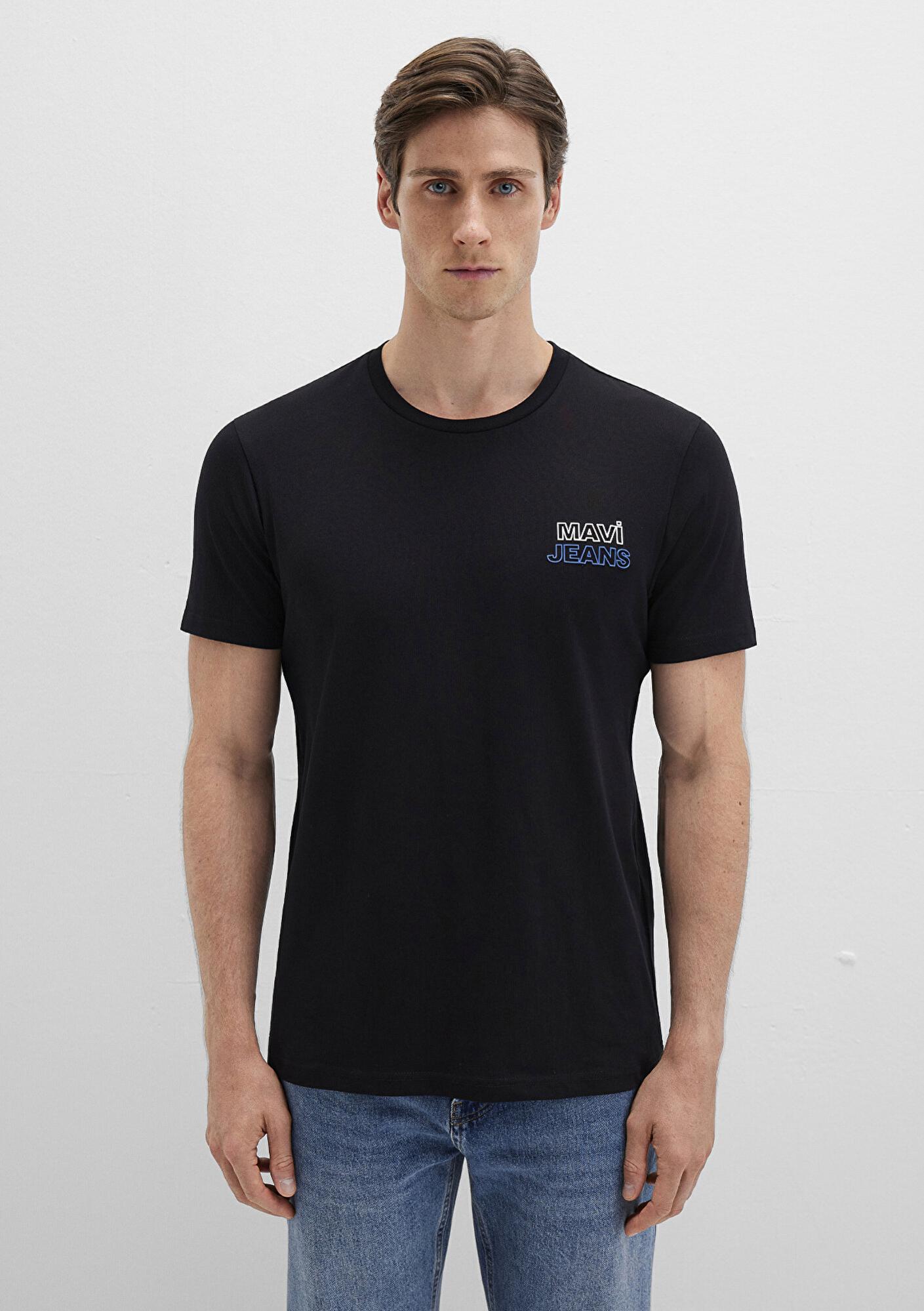 Mavi Mavi Jeans Baskılı Siyah Tişört Slim Fit / Dar Kesim 066841-900