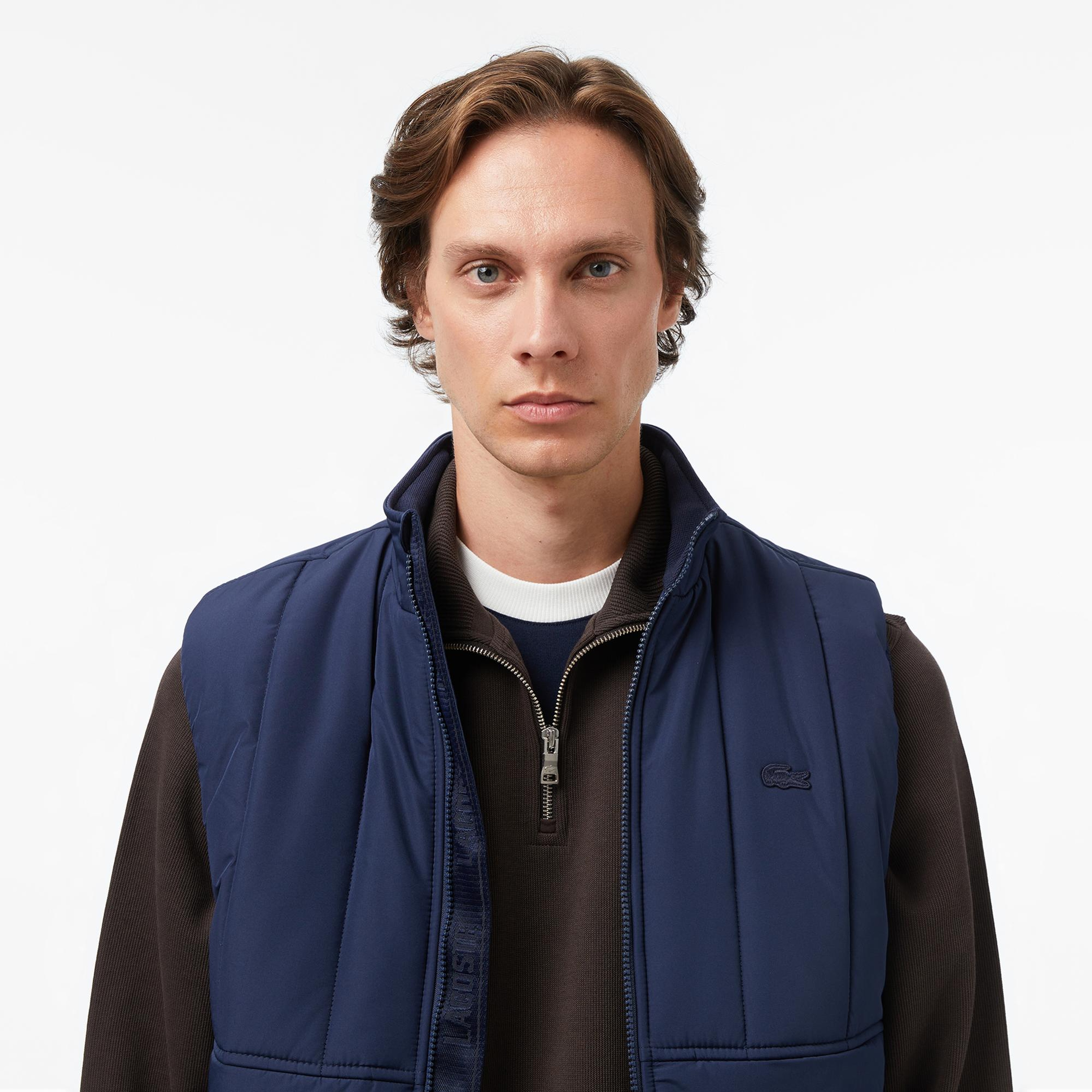 Lacoste Erkek Dik Yaka Lacivert Yelek