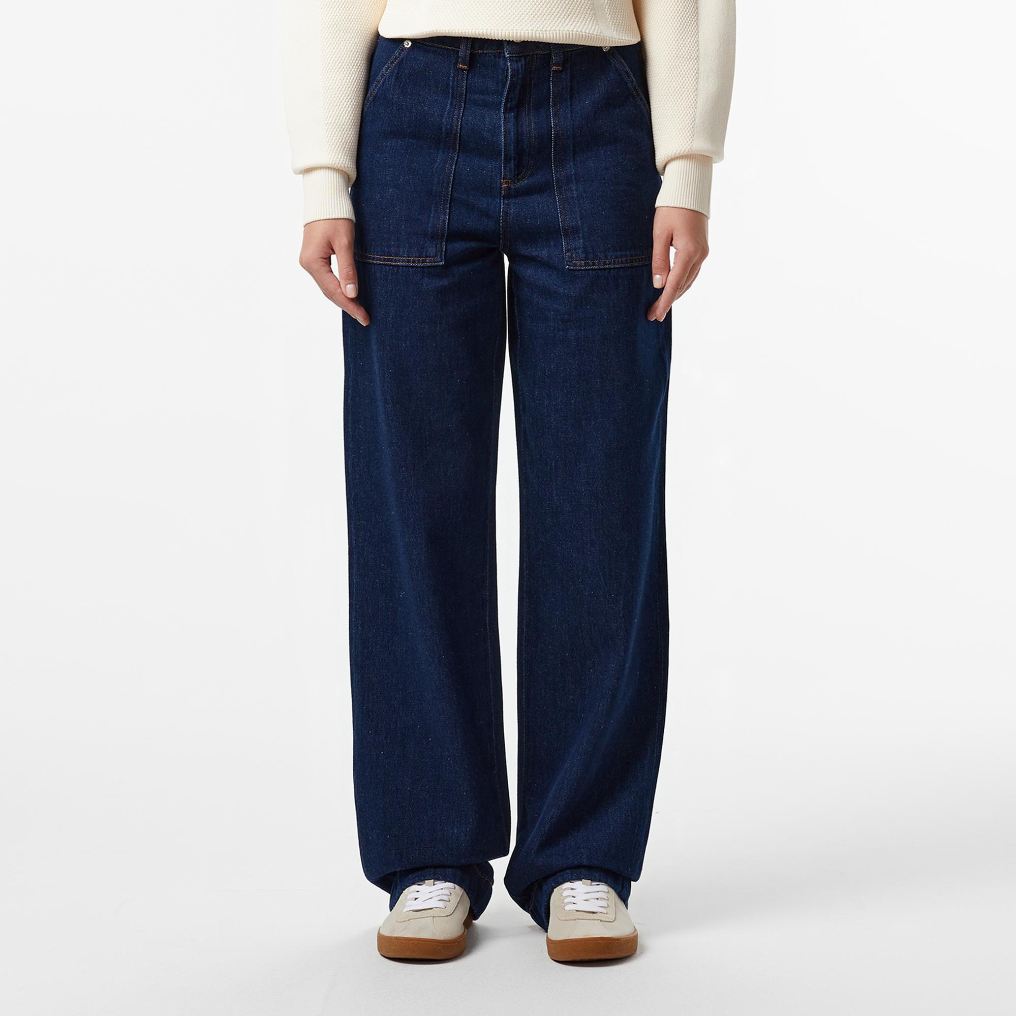 Lacoste Kadın Straight Fit Koyu Mavi Pantolon