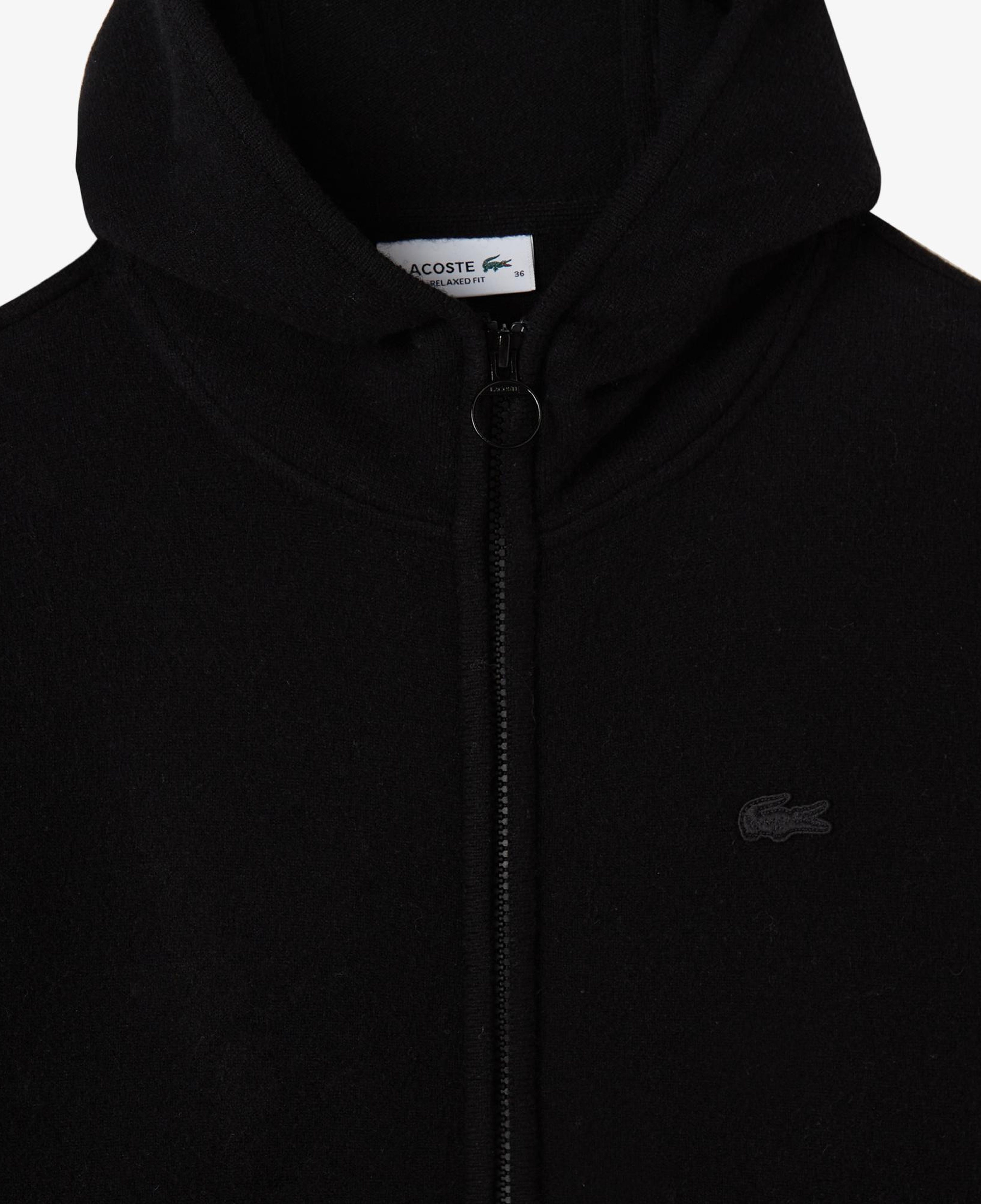 Lacoste Kadın Relaxed Fit Kapüşonlu Siyah Hırka