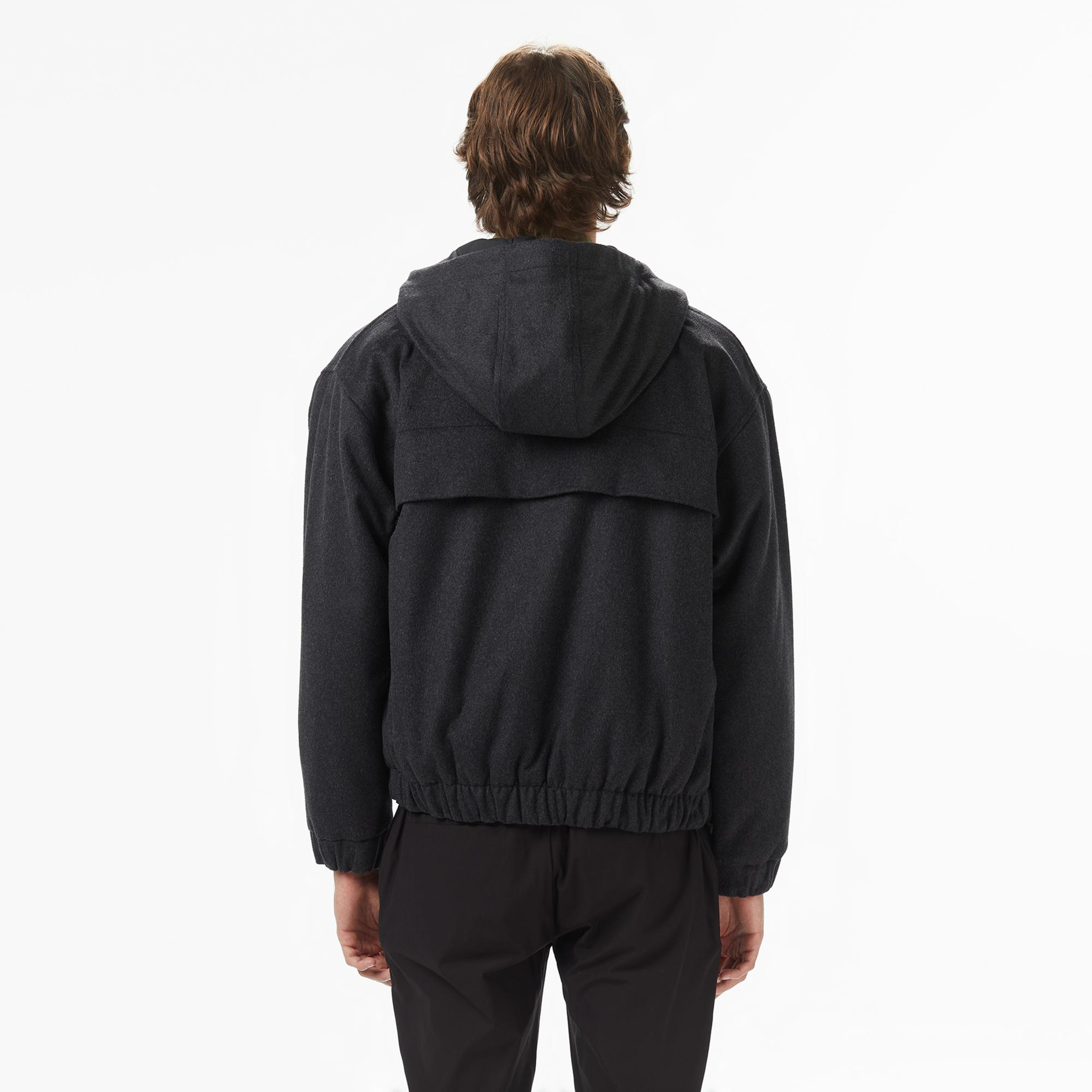 Lacoste Erkek Kapüşonlu Koyu Gri Mont