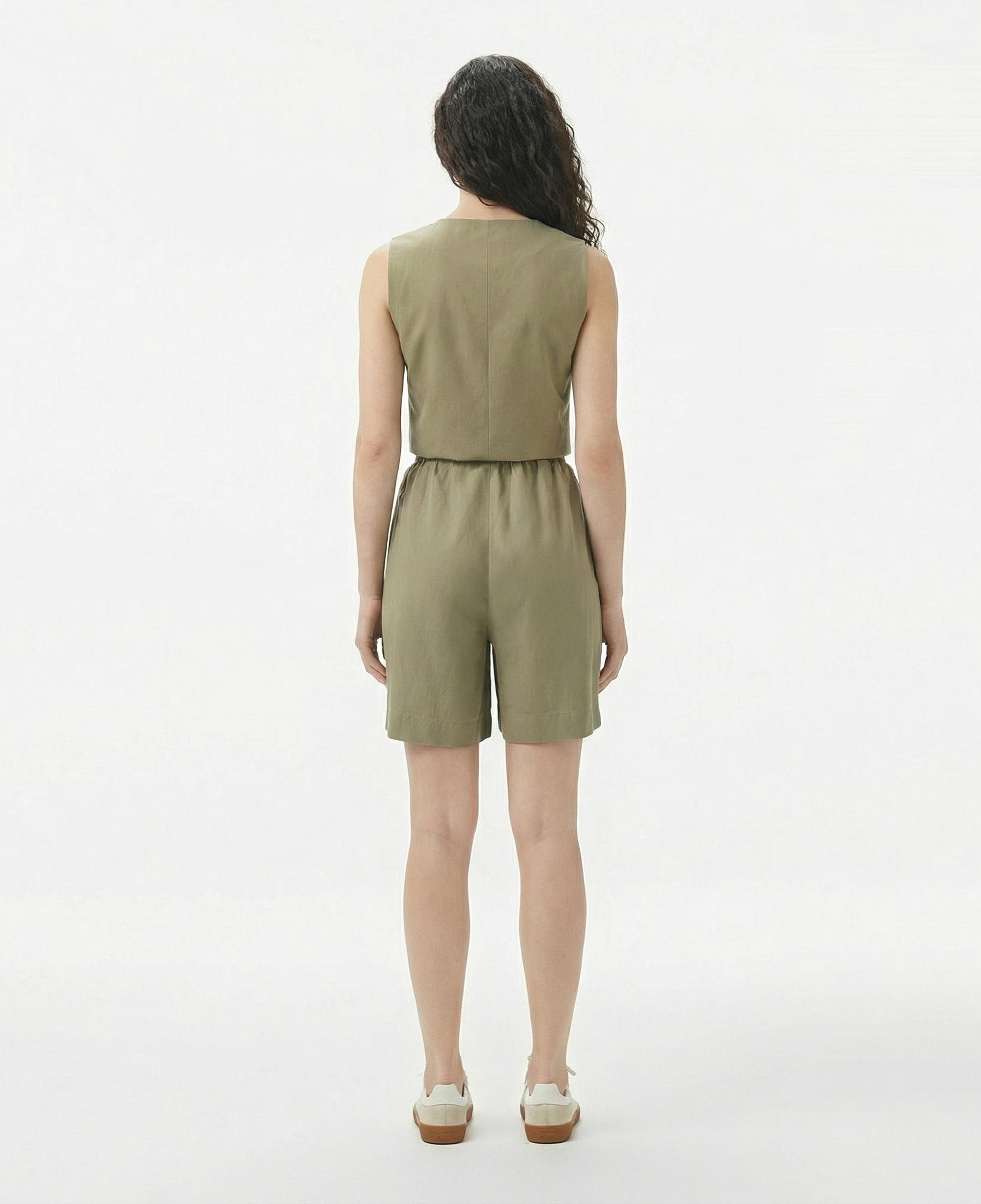 Lacoste Kadın Regular Fit Haki Bermuda Şort