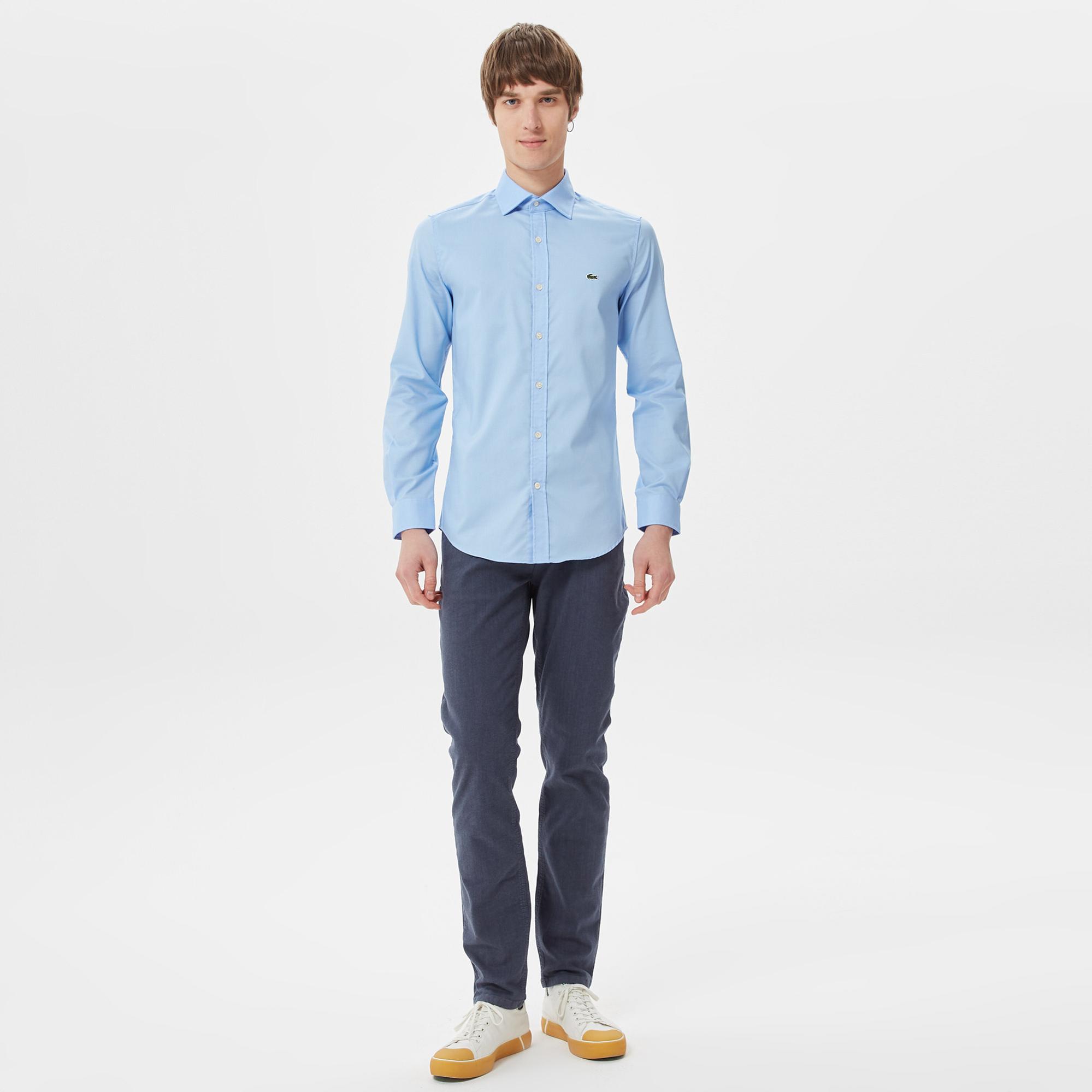Lacoste Erkek Slim Fit Açık Mavi Gömlek