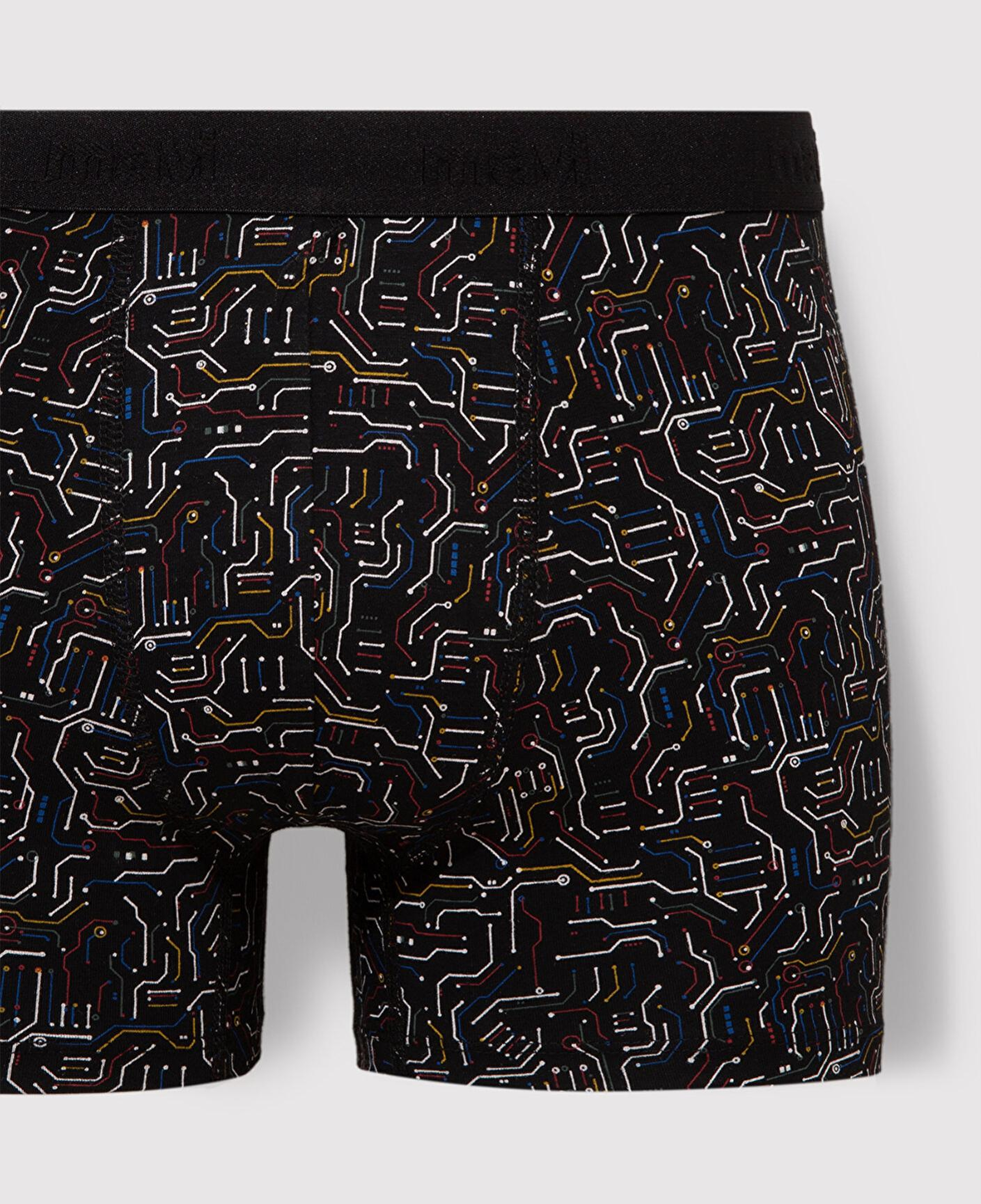 Mavi Baskılı Siyah Boxer 0910451-900