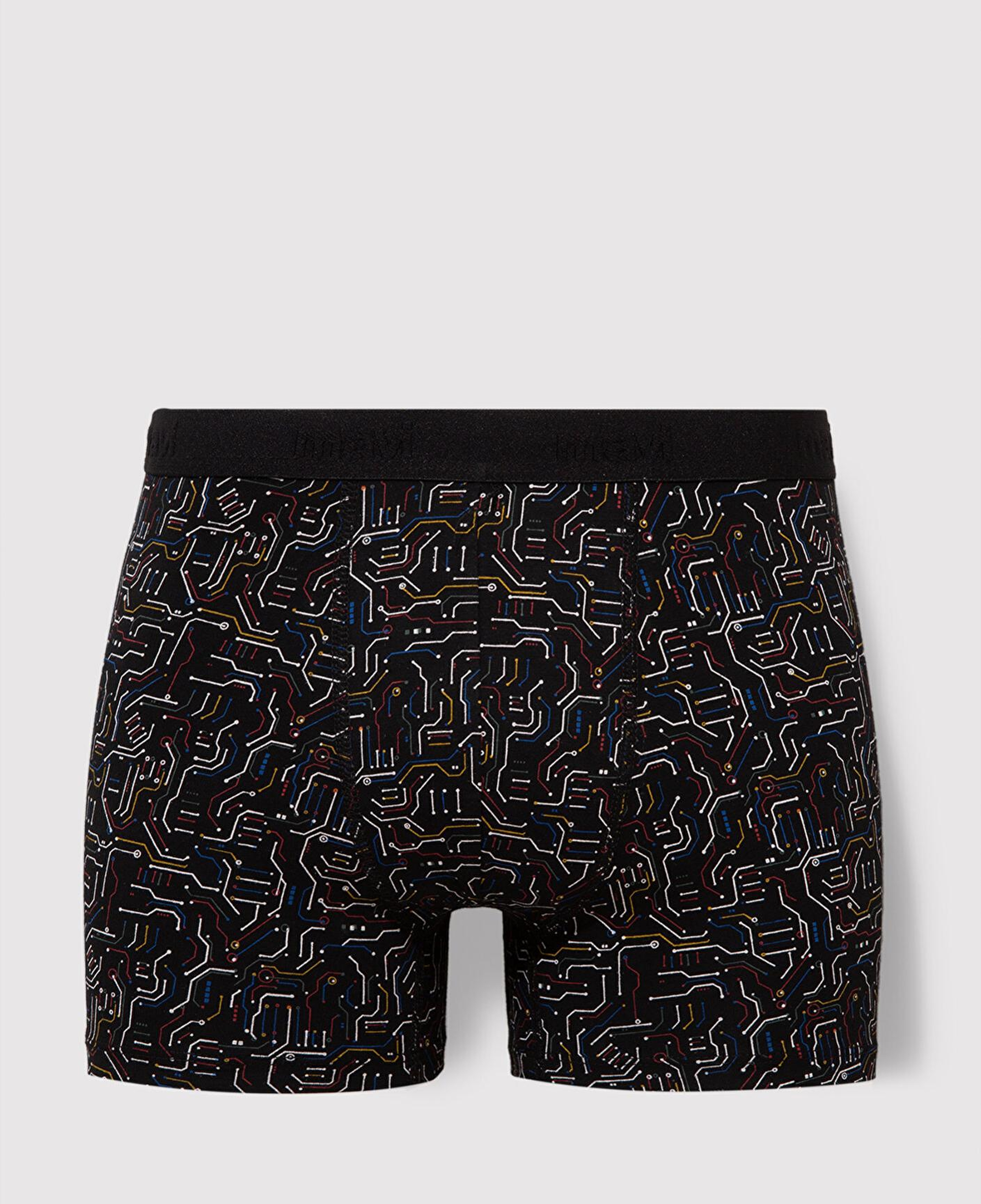 Mavi Baskılı Siyah Boxer 0910451-900