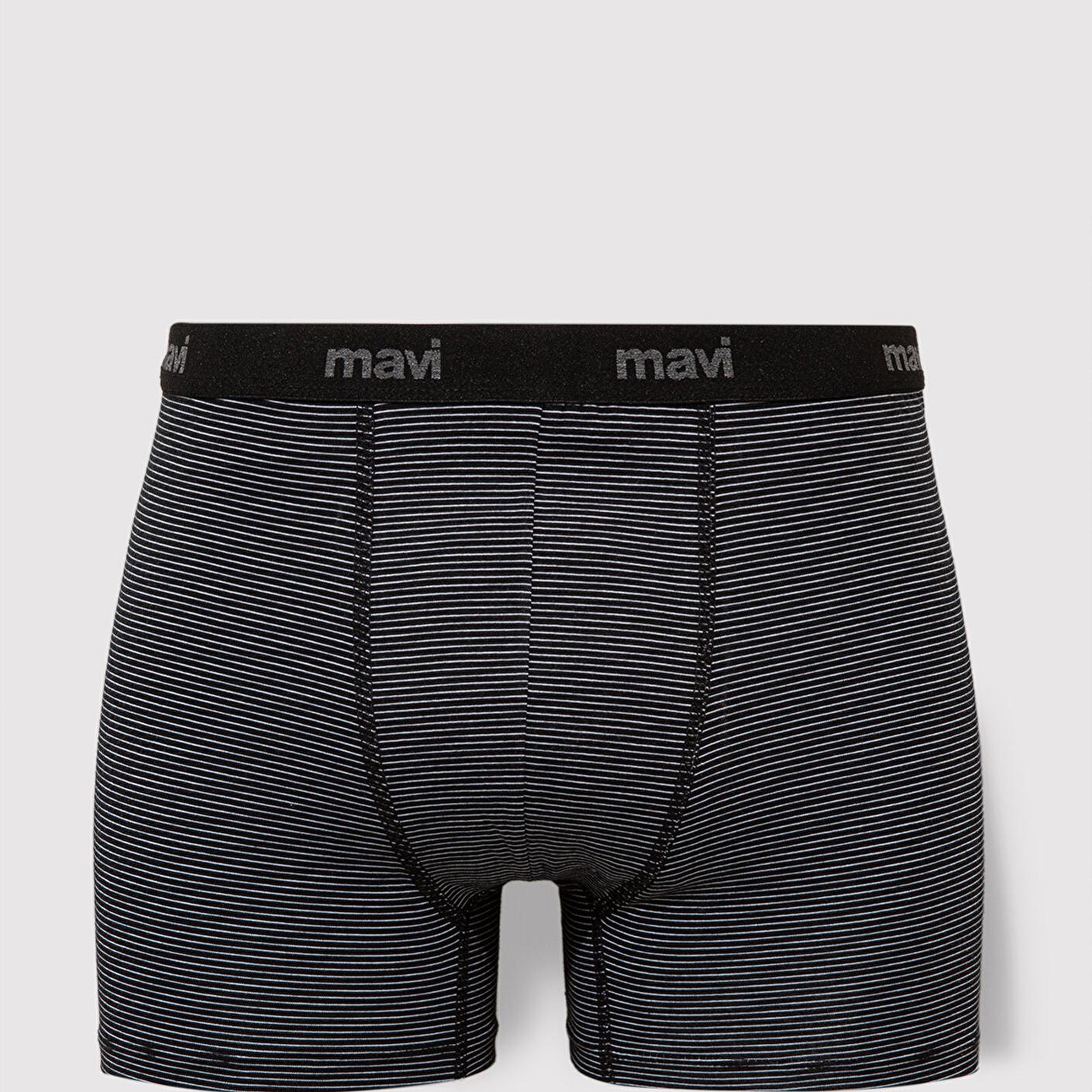 Mavi Çizgili Siyah Boxer 0910434-32174