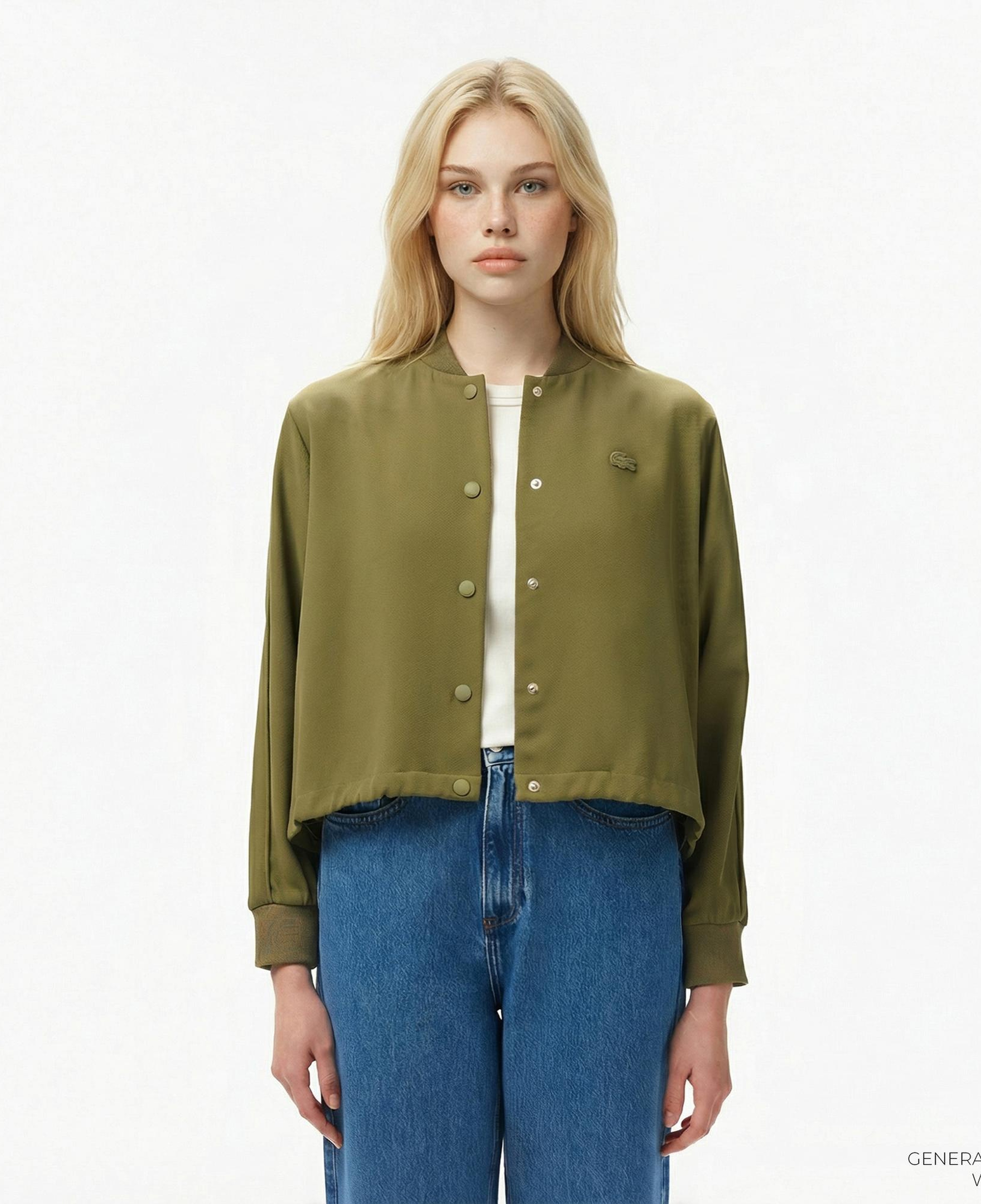 Lacoste Kadın Regular Fit Hakim Yaka Haki Gömlek