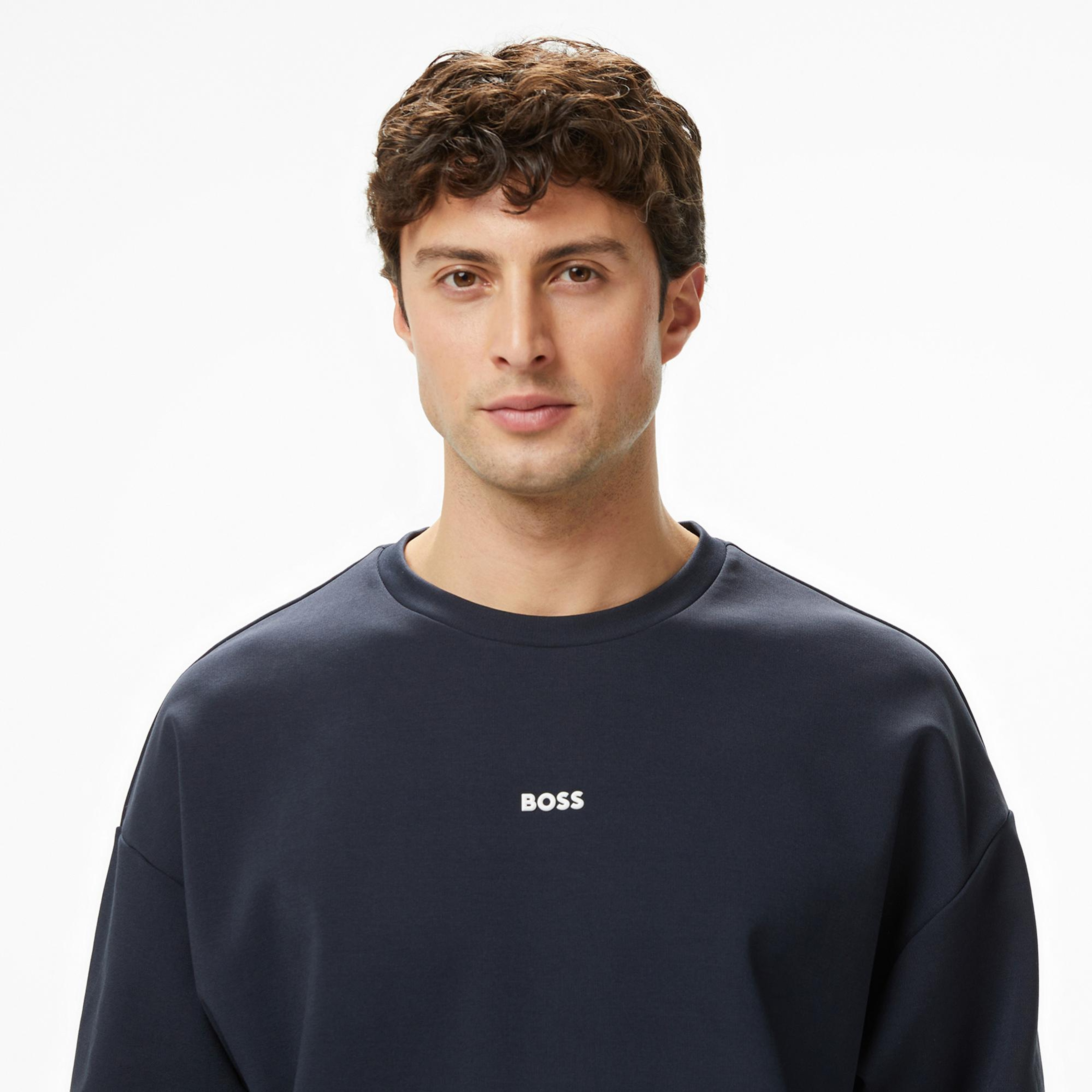 Boss Stenson Erkek Lacivert Sweatshirt