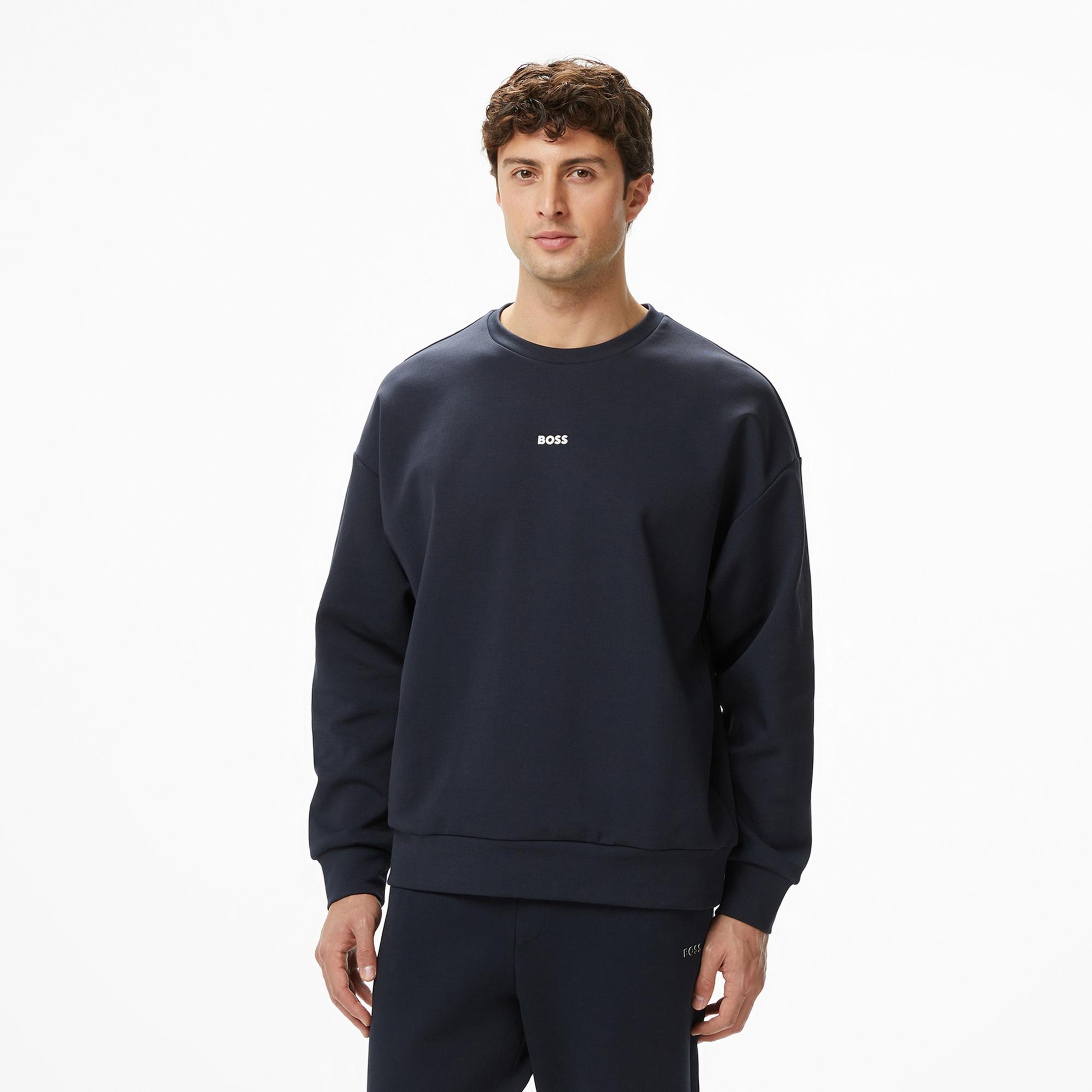 Boss Stenson Erkek Lacivert Sweatshirt