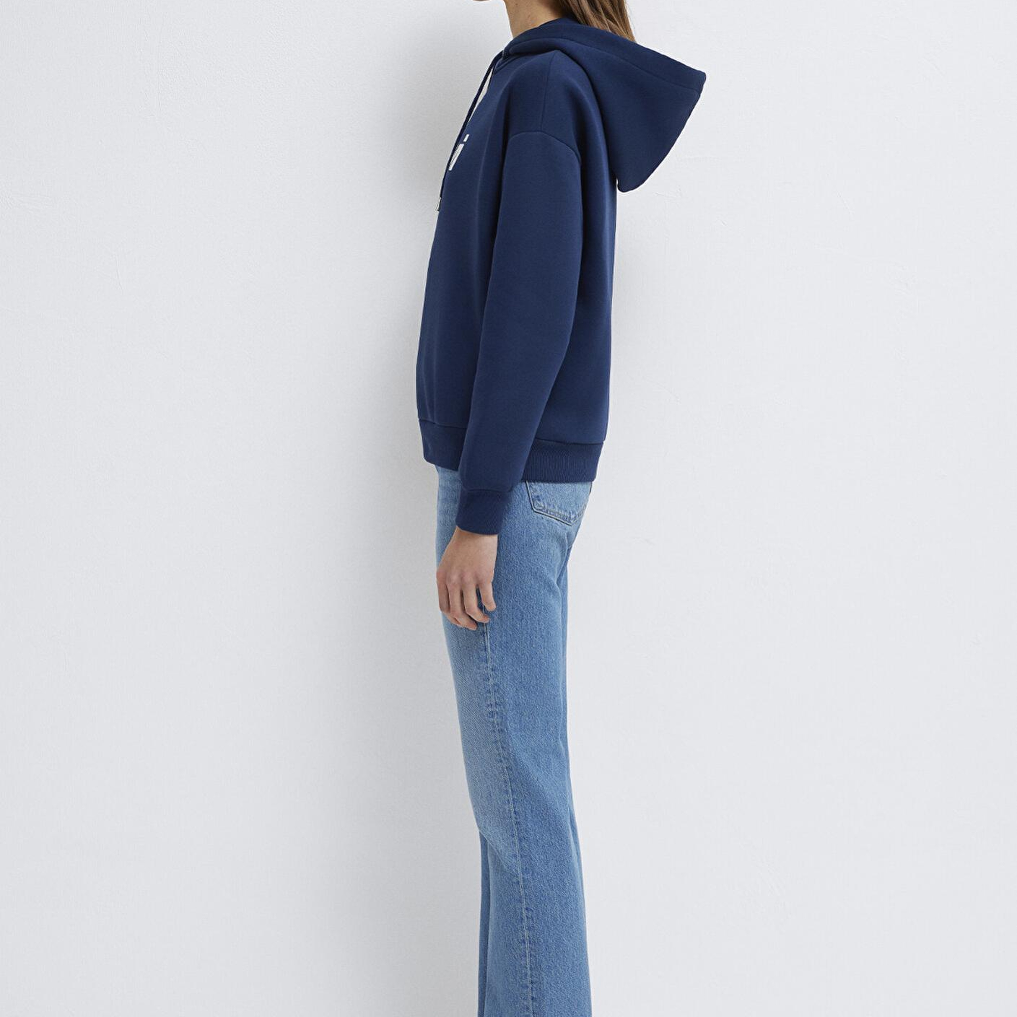 Mavi Mavi Logo Baskılı Kapüşonlu Lacivert Sweatshirt 168334-70488