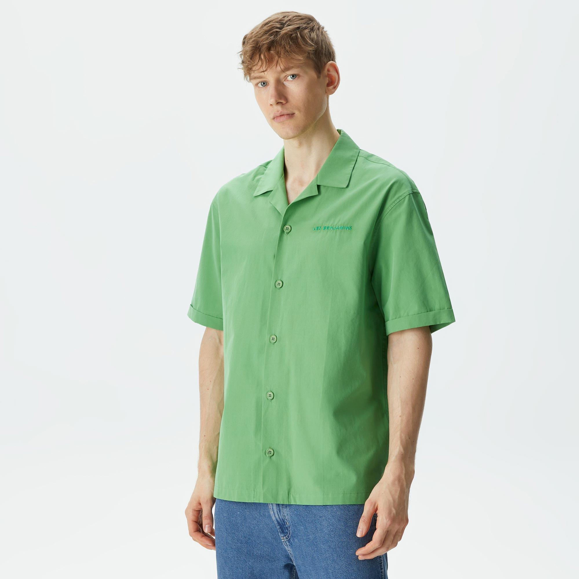 Les Benjamins Essential Erkek Yeşil Gömlek