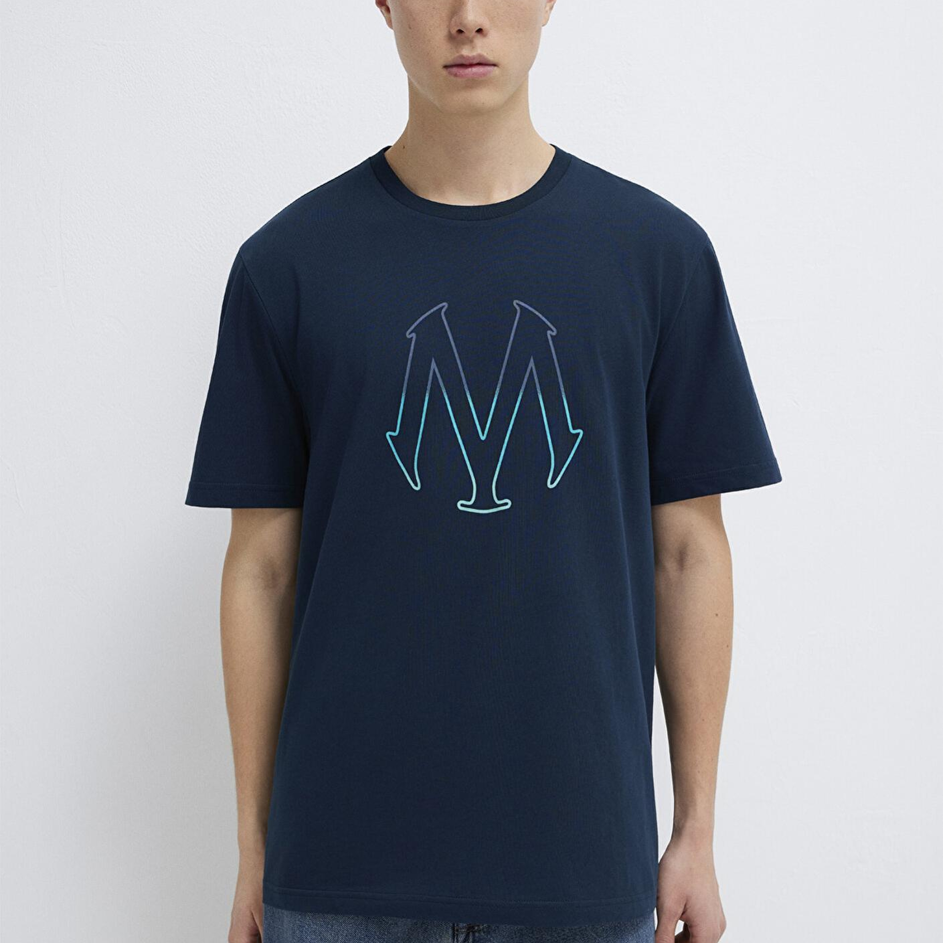 Mavi Mavi Logo Baskılı Lacivert Tişört Regular Fit / Normal Kesim 0610635-70490