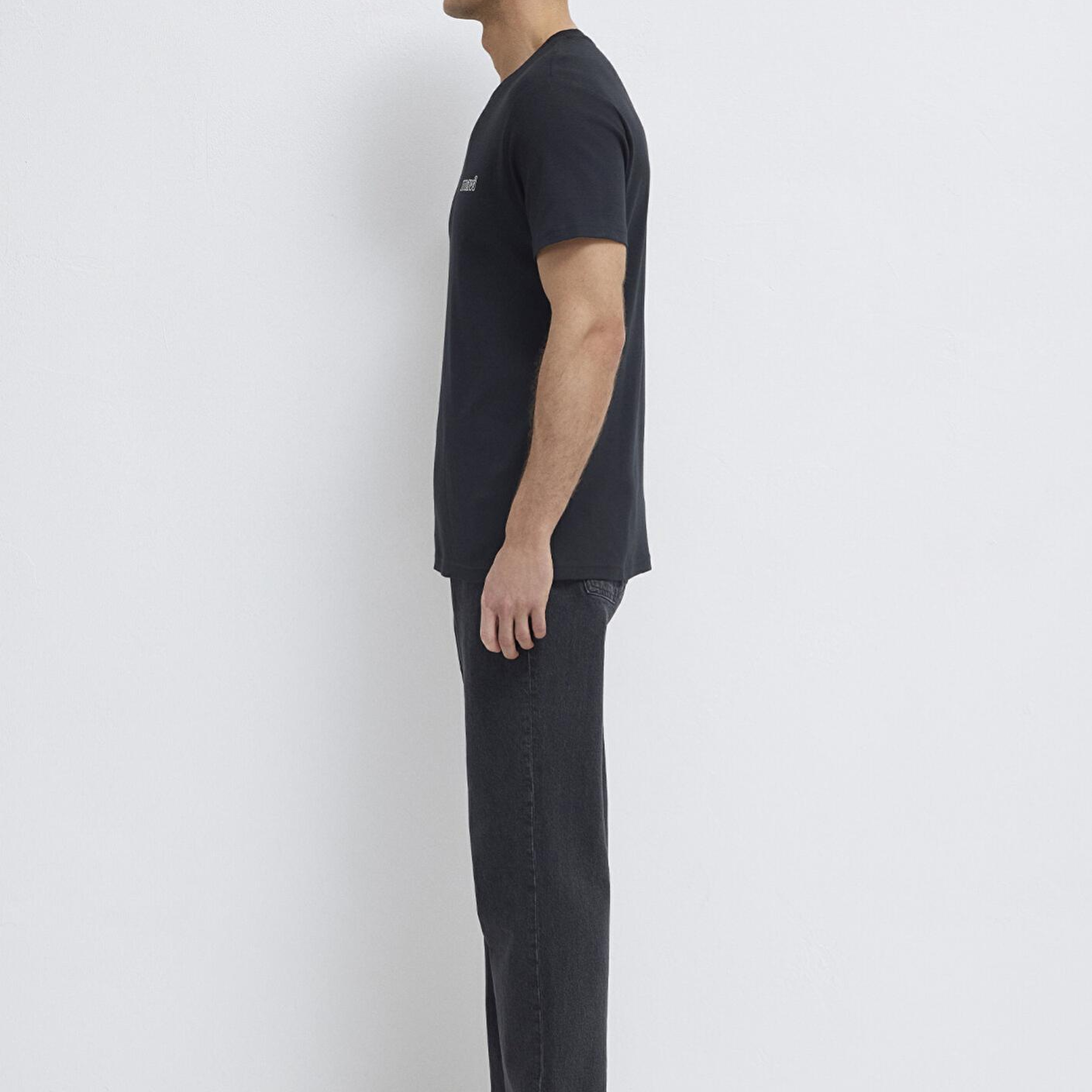 Mavi Mavi Logo Baskılı Siyah İnterlok Tişört Slim Fit / Dar Kesim 0610360-900