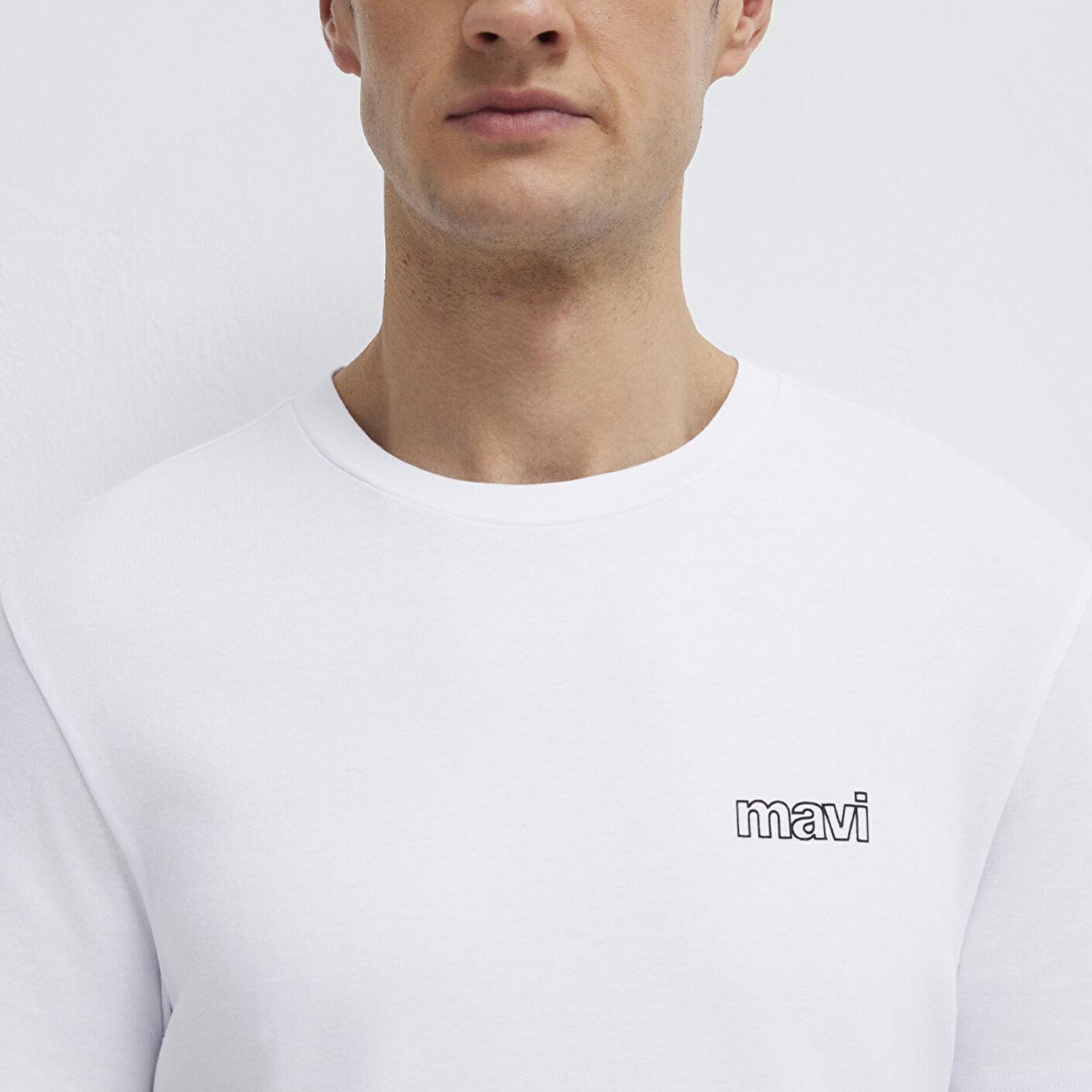 Mavi Mavi Logo Baskılı Beyaz İnterlok Tişört Slim Fit / Dar Kesim 0610360-620