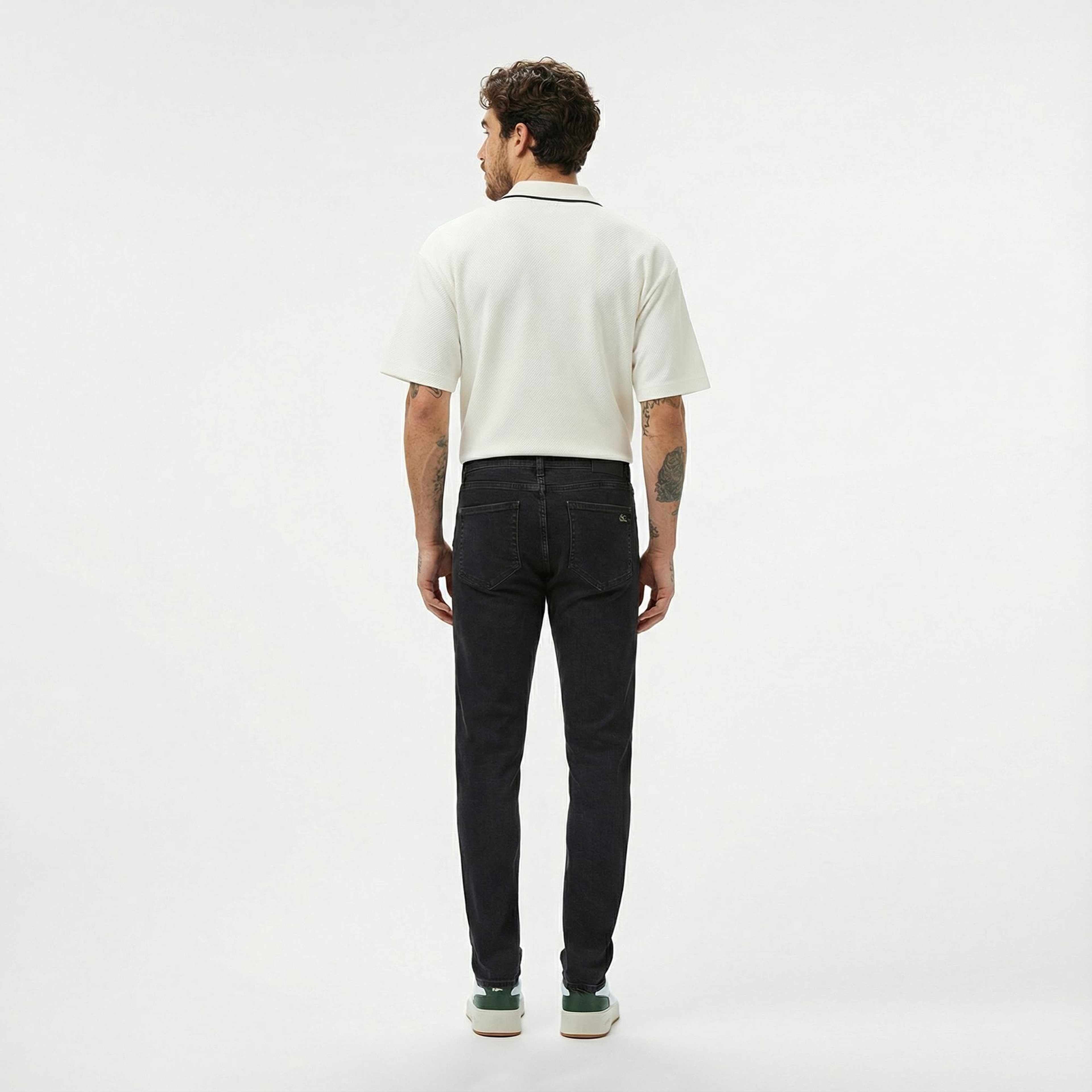 Lacoste Erkek Slim Fit Siyah Jean Pantolon