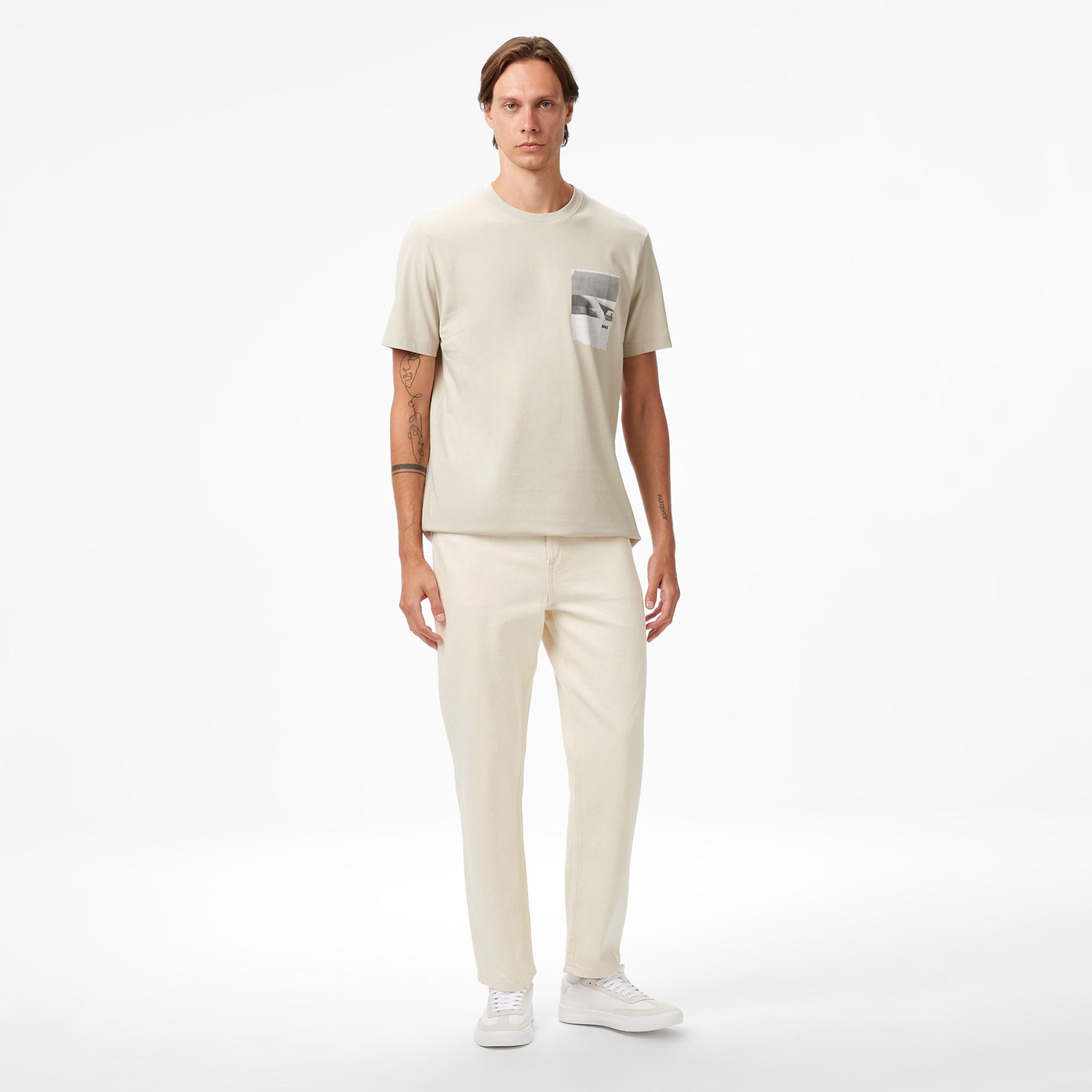 Boss Container Erkek Açık Bej T-Shirt