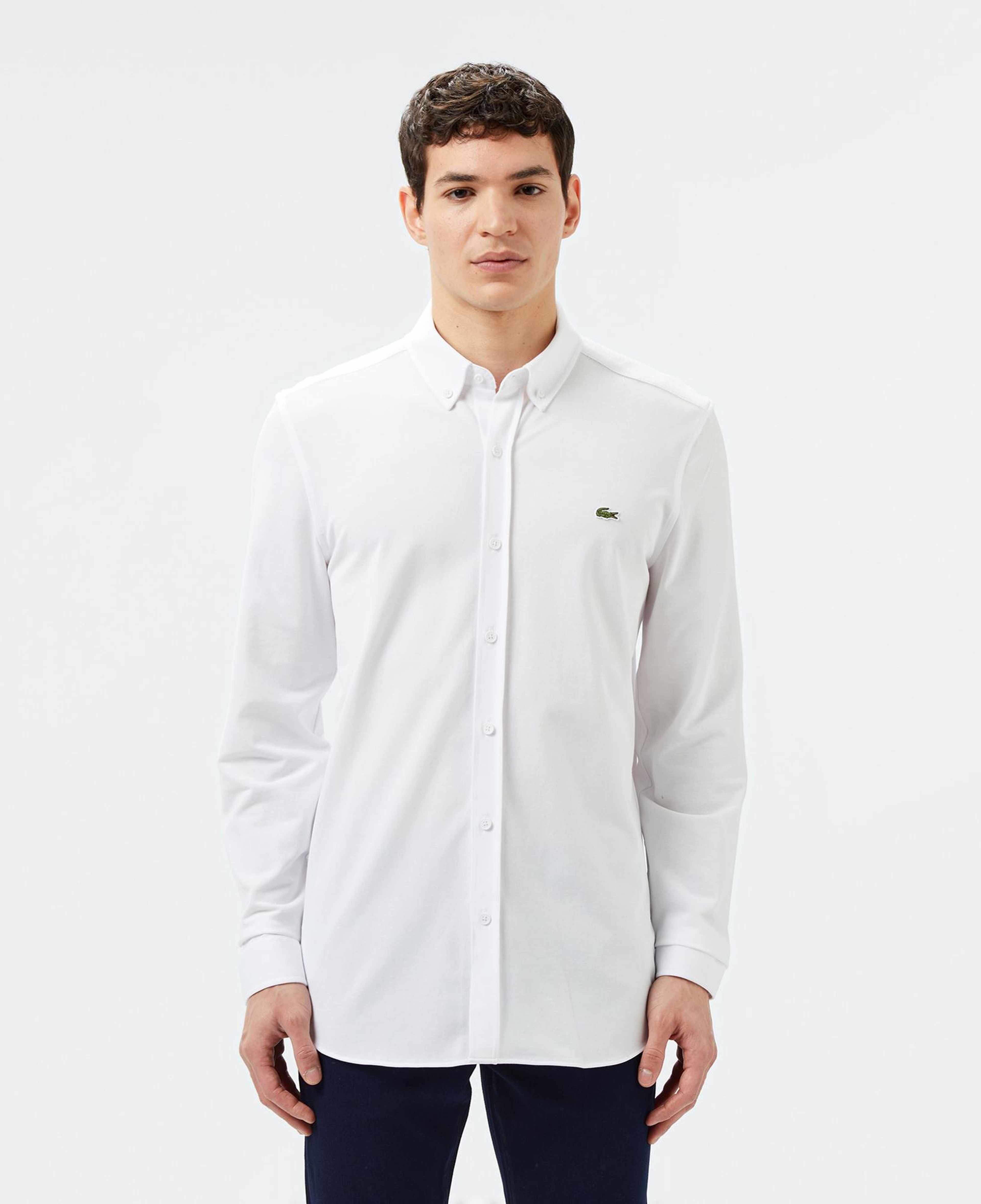 Lacoste Erkek Slim Fit Düğmeli Yaka Beyaz Gömlek