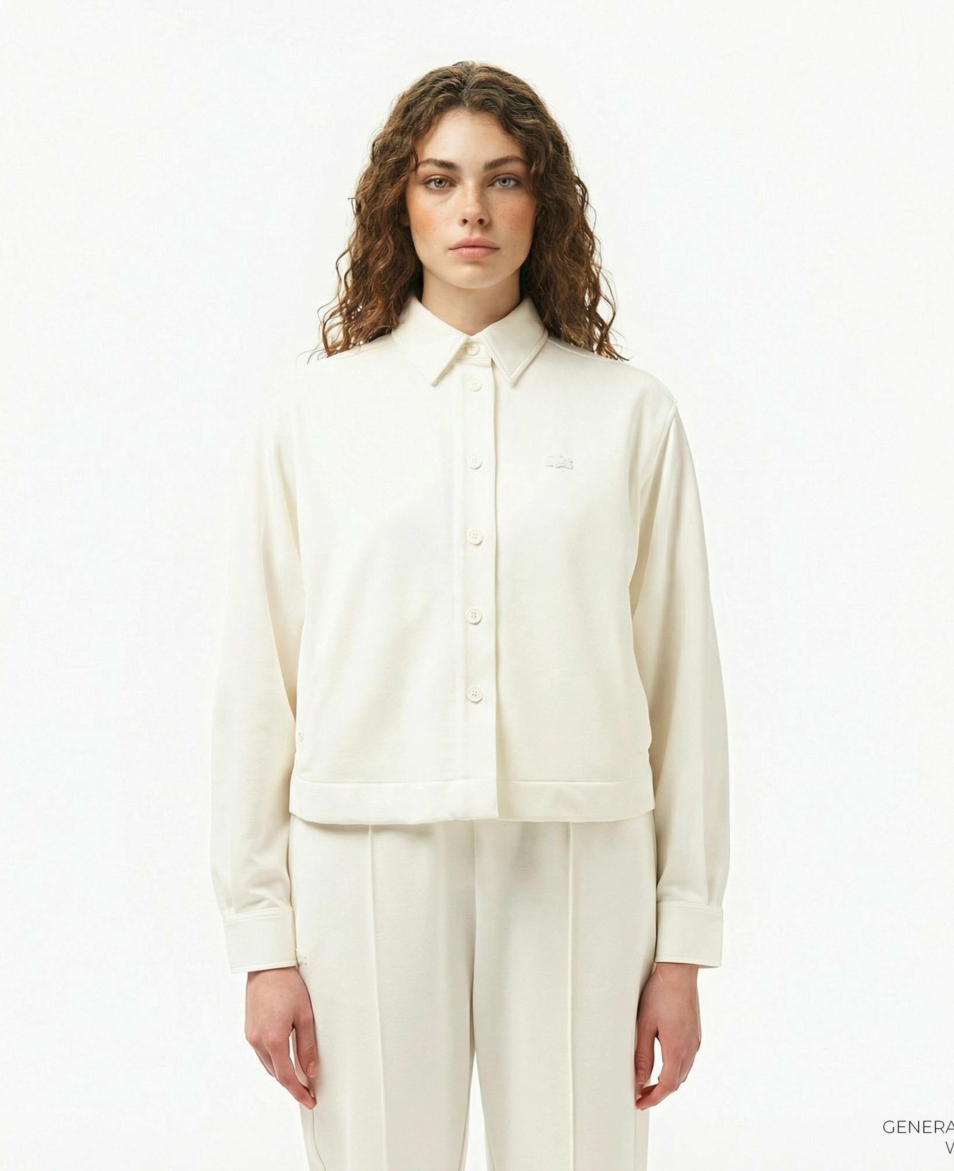 Lacoste Kadın Regular Fit Beyaz Gömlek