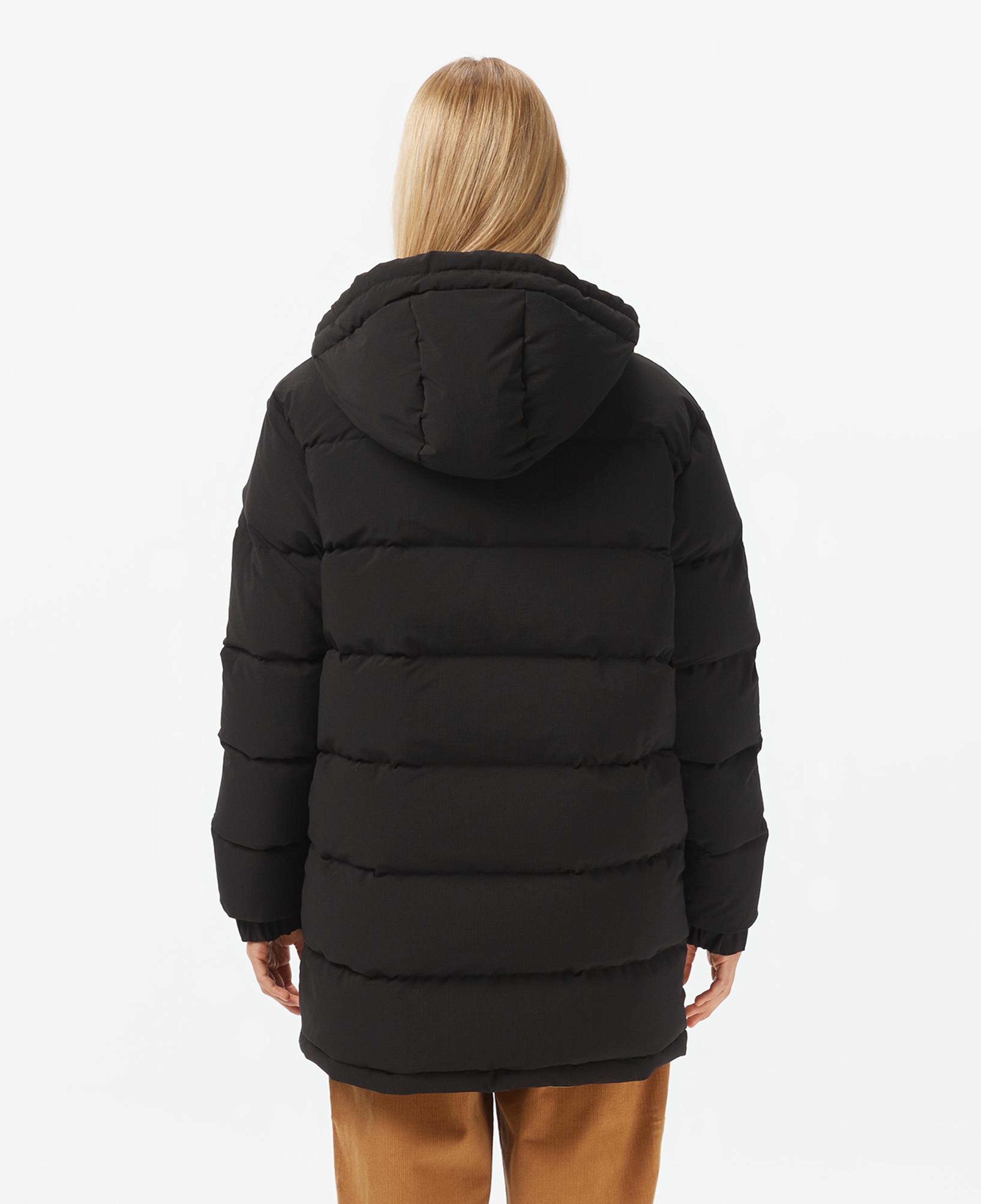 Lacoste Kadın Kapüşonlu Çift Taraflı Siyah Mont