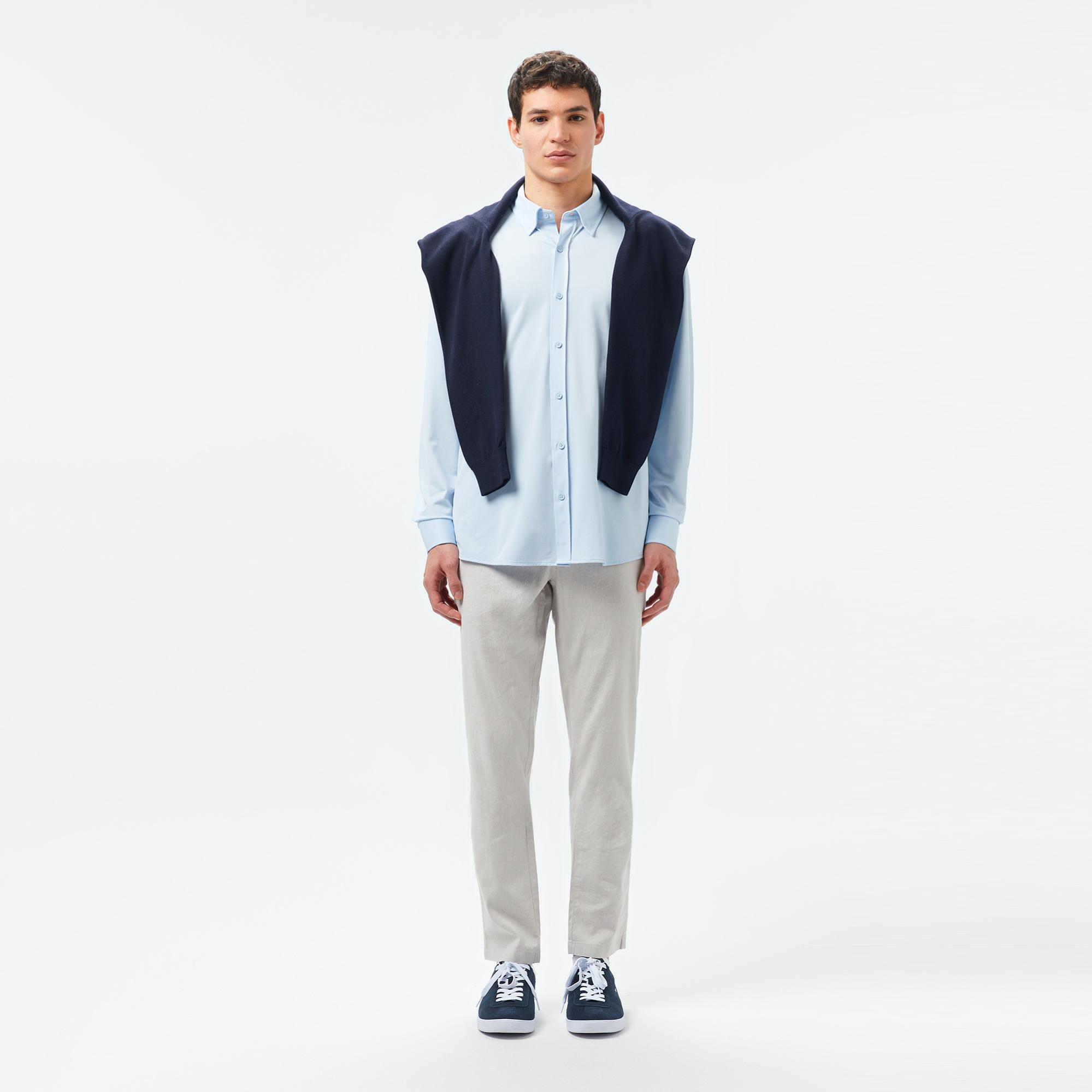 Lacoste Erkek Slim Fit Açık Mavi Gömlek