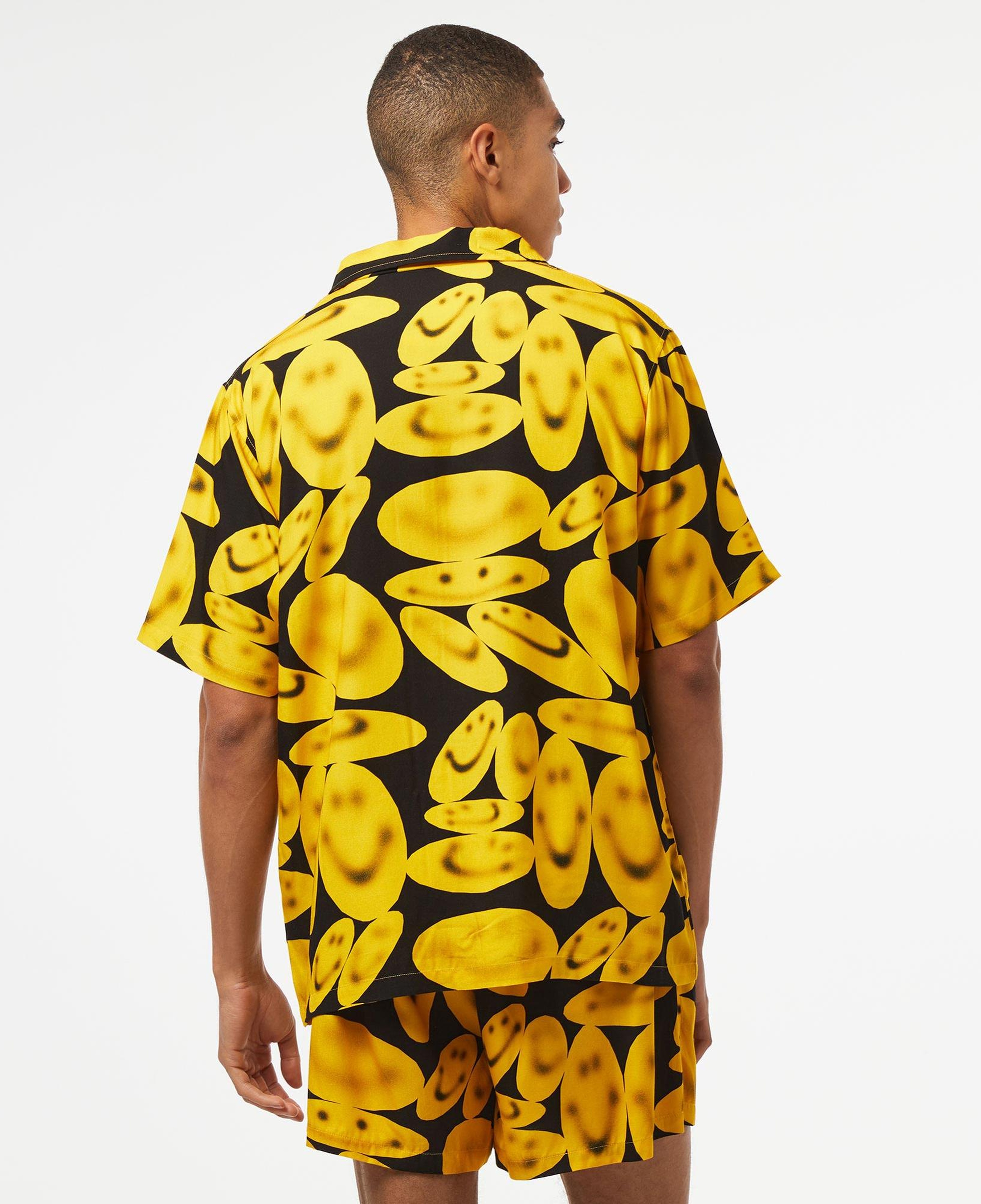 Market Smiley Afterhours Ss Button Up Erkek Siyah Gömlek