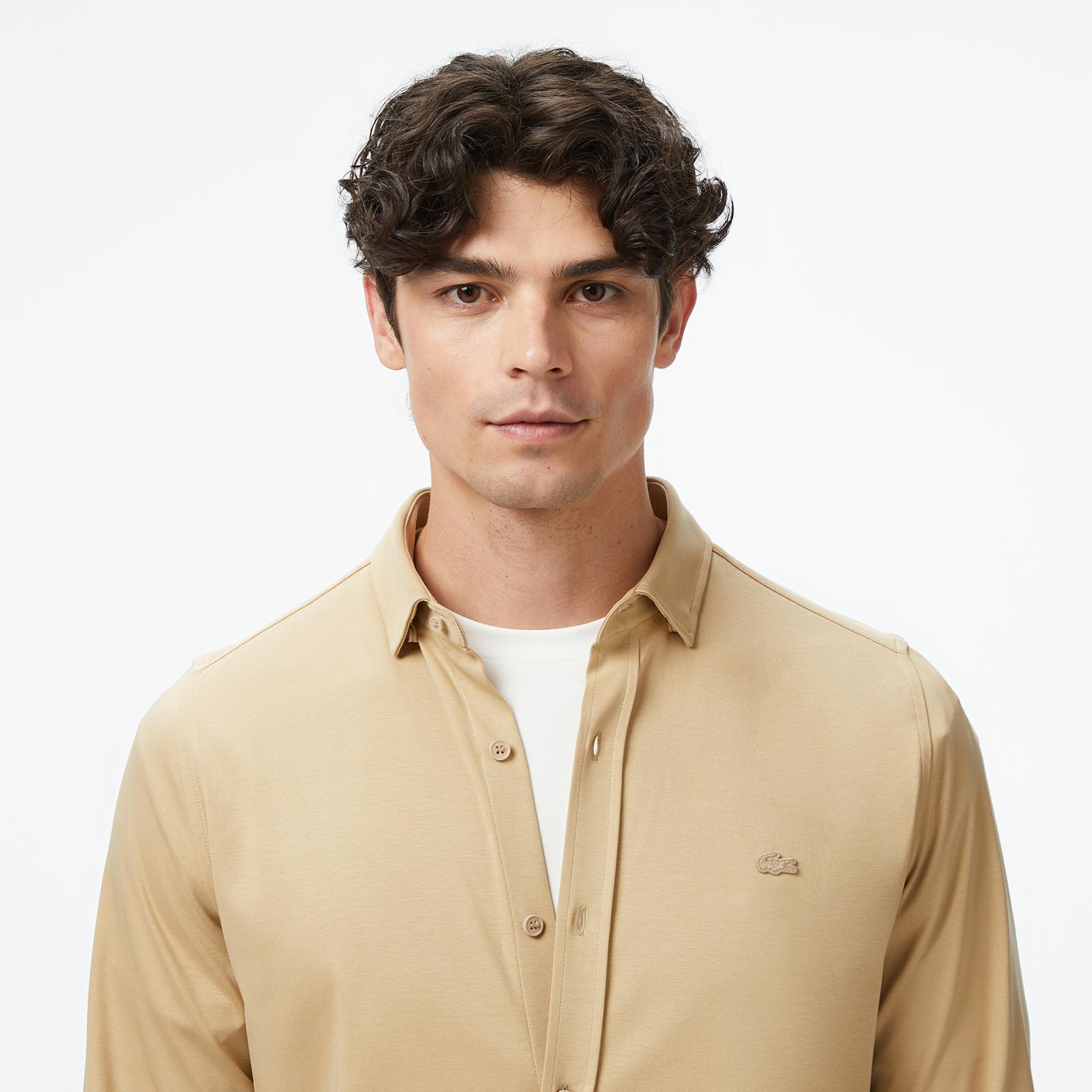 Lacoste Erkek Slim Fit Bej Gömlek
