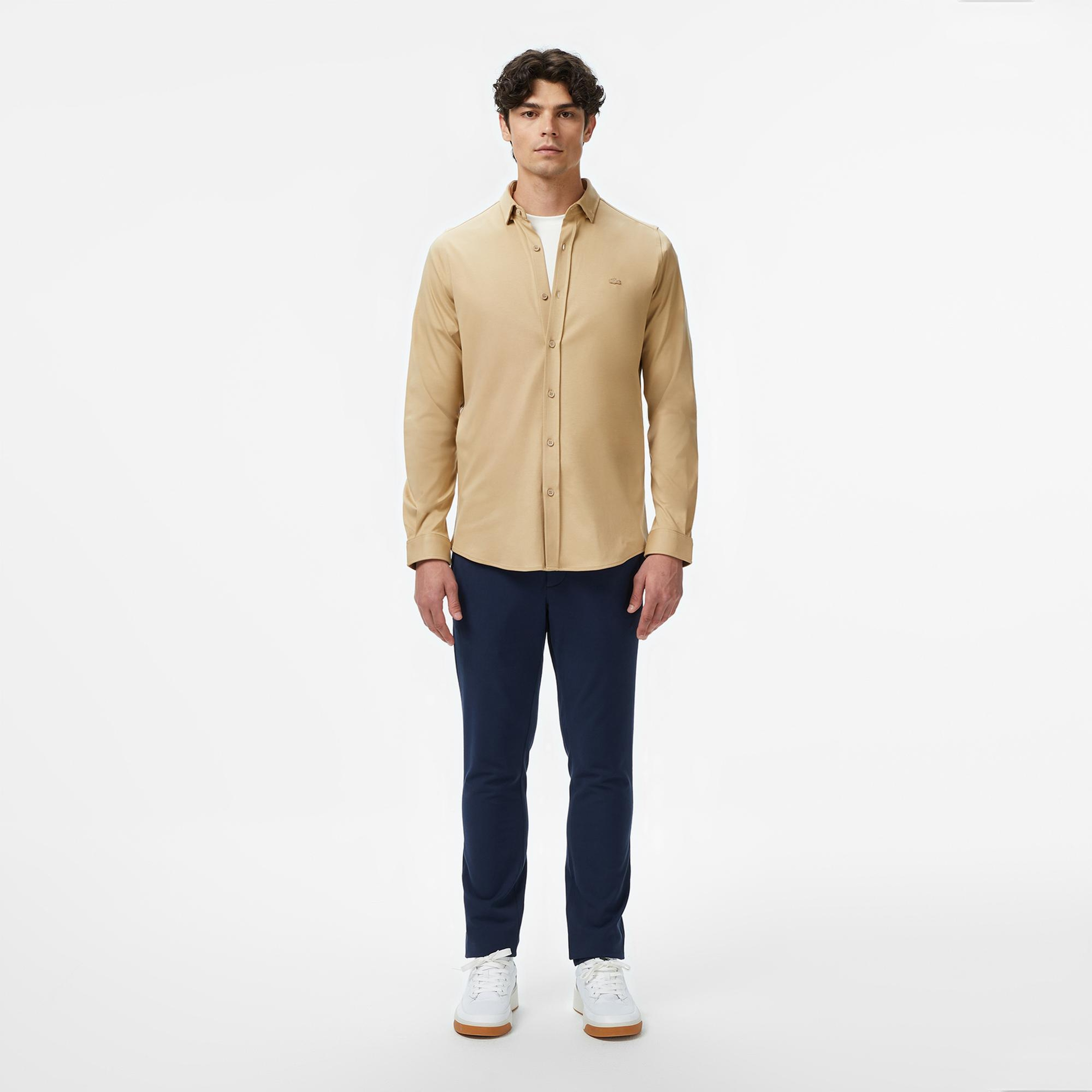 Lacoste Erkek Slim Fit Bej Gömlek