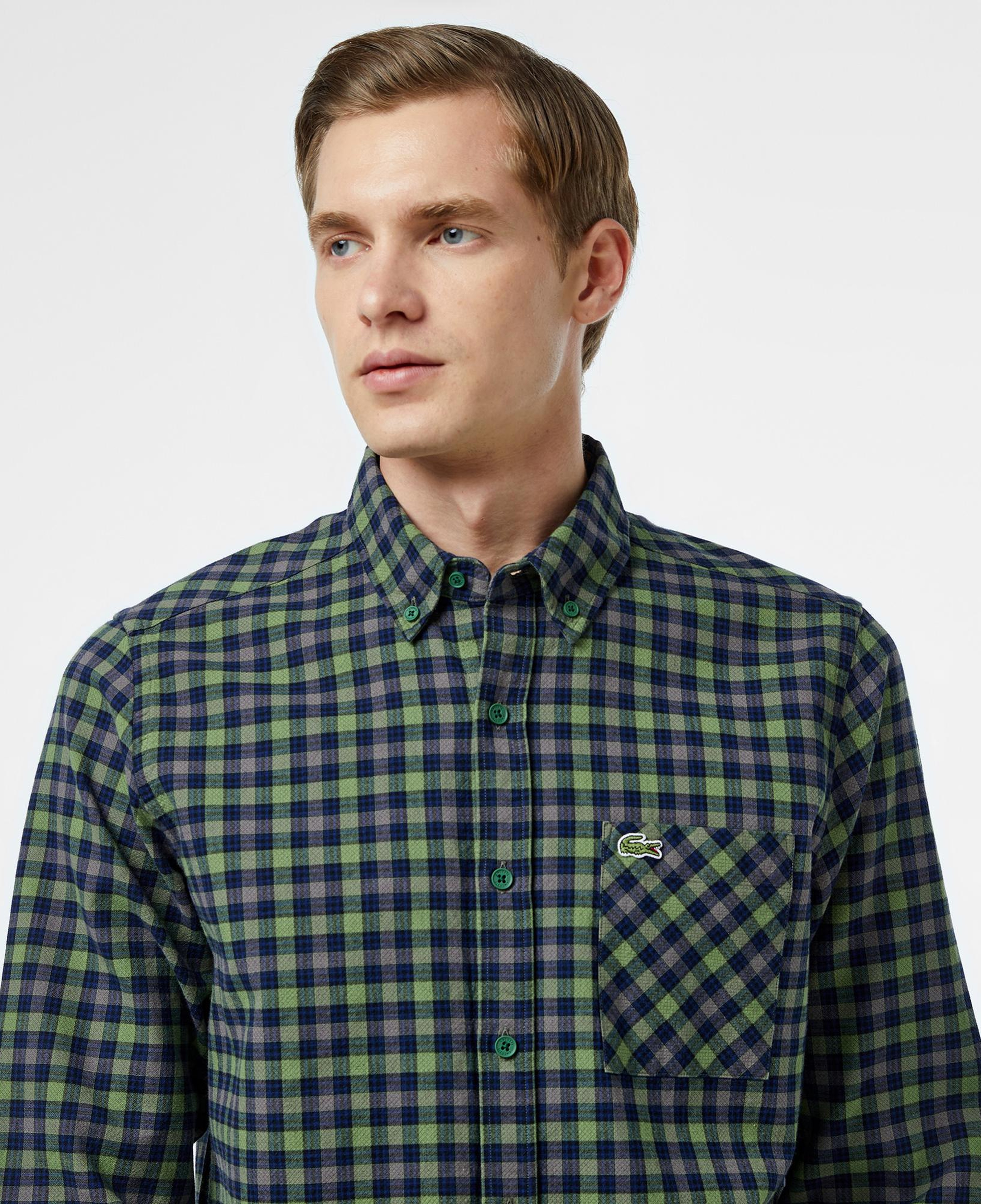 Lacoste Erkek Regular Fit Ekose Yeşil Gömlek