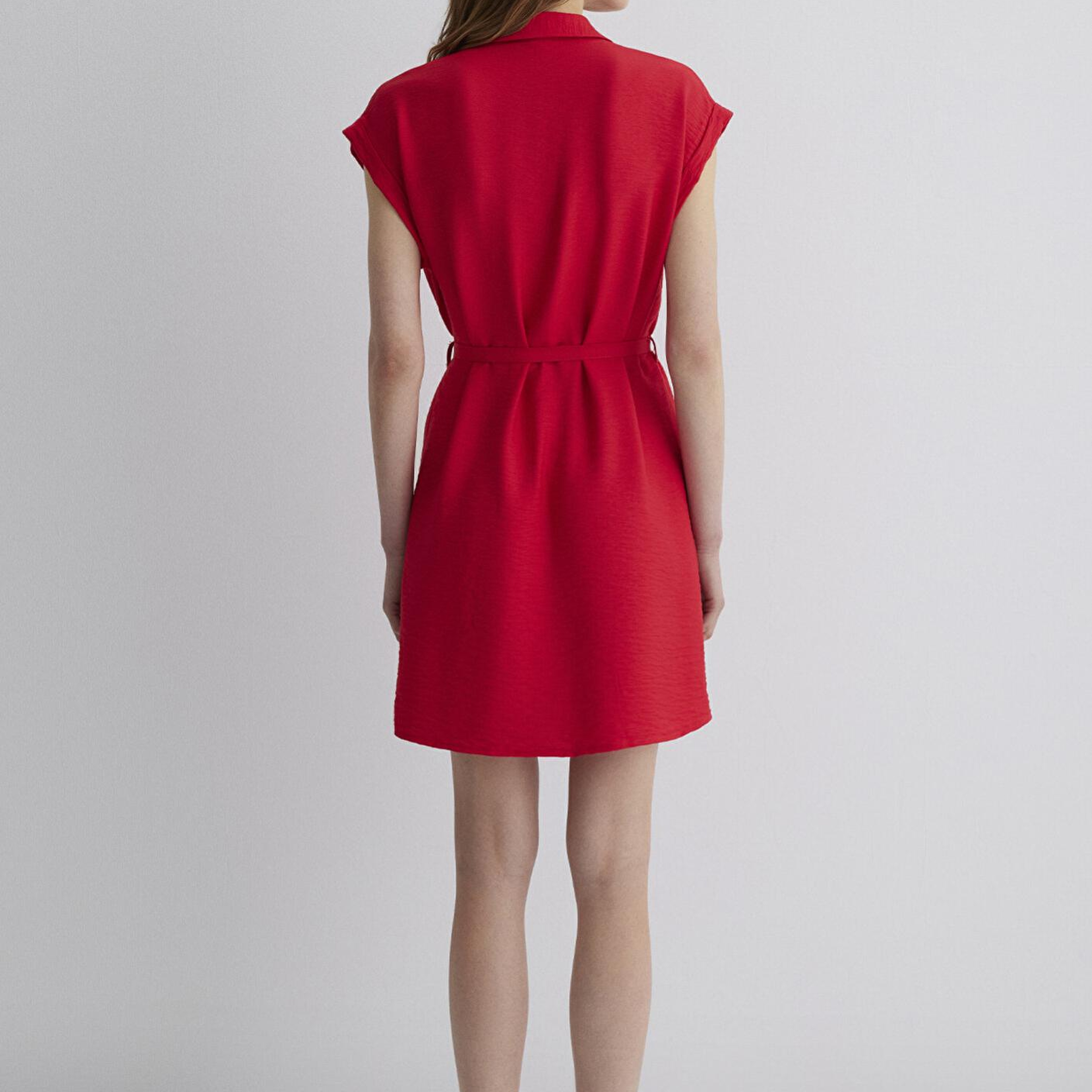 Mavi Kırmızı Gömlek Elbise 131139-29723