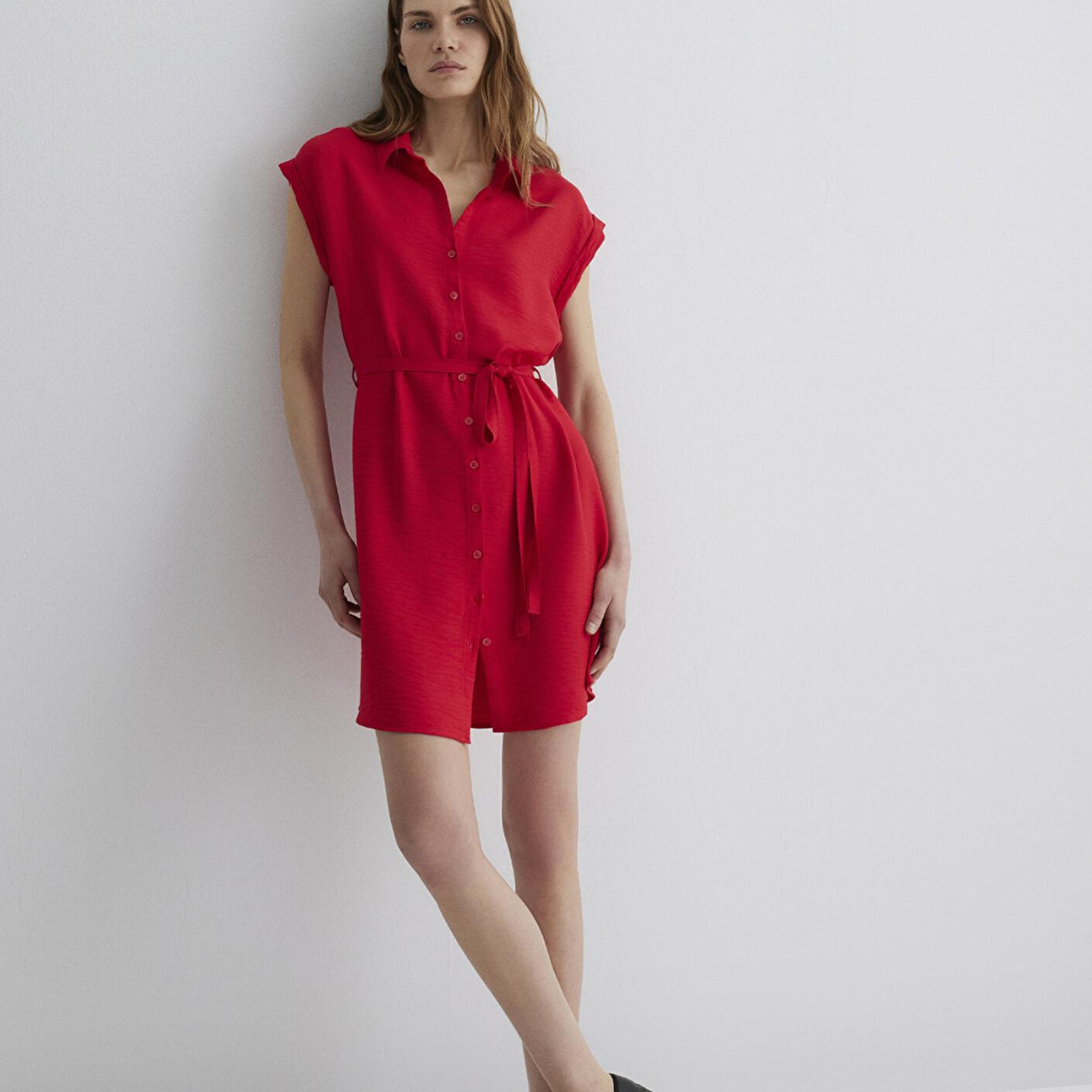 Mavi Kırmızı Gömlek Elbise 131139-29723