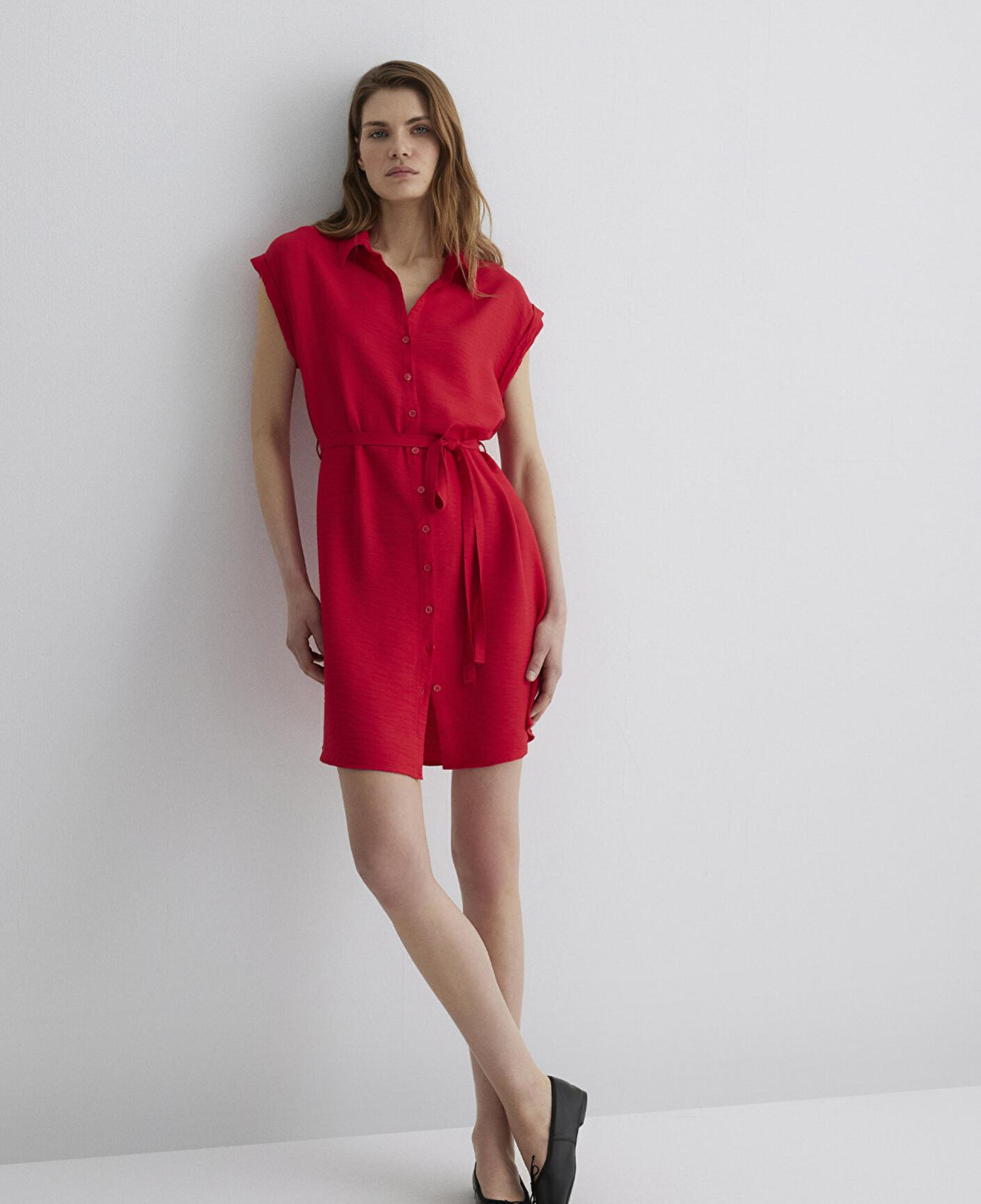 Mavi Kırmızı Gömlek Elbise 131139-29723