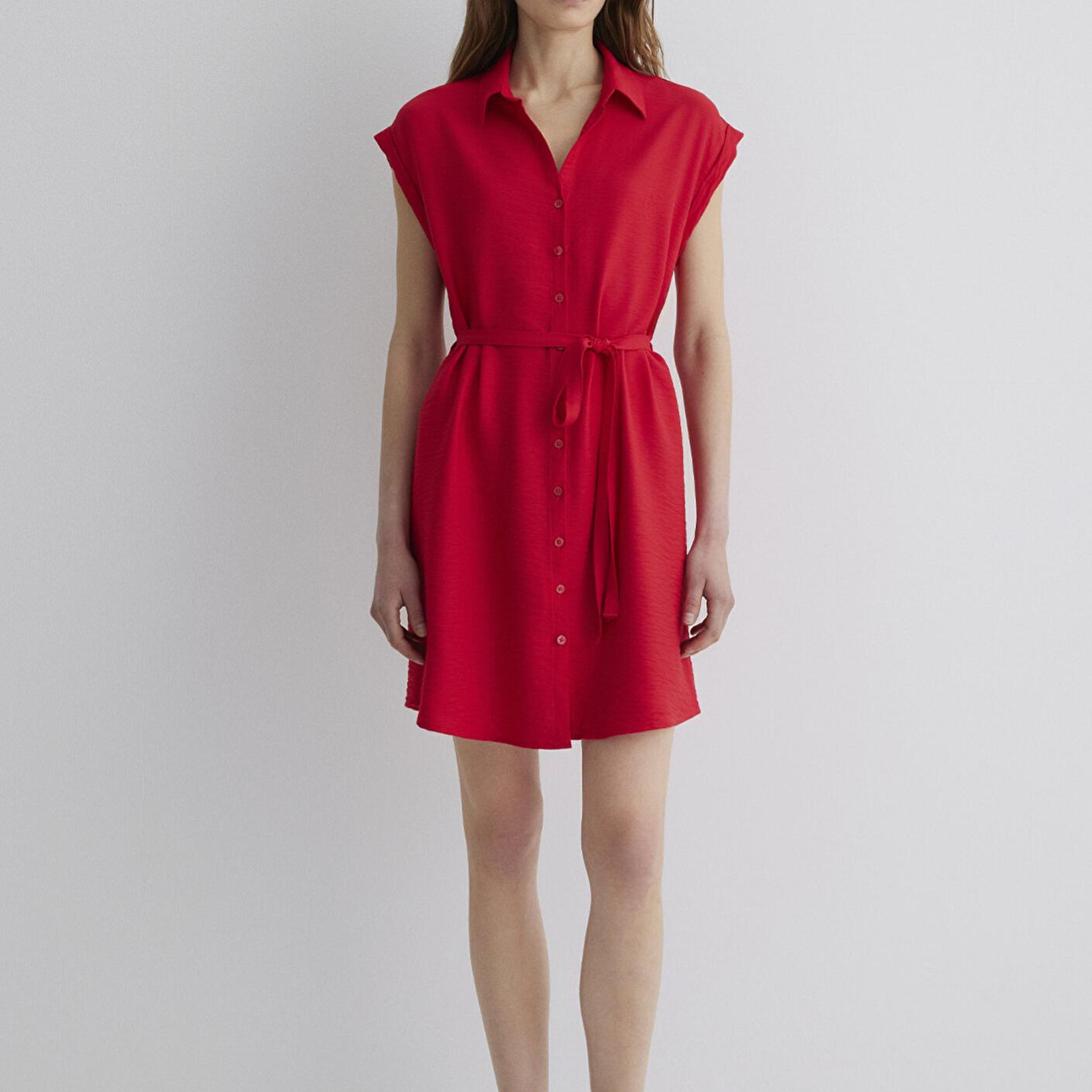 Mavi Kırmızı Gömlek Elbise 131139-29723