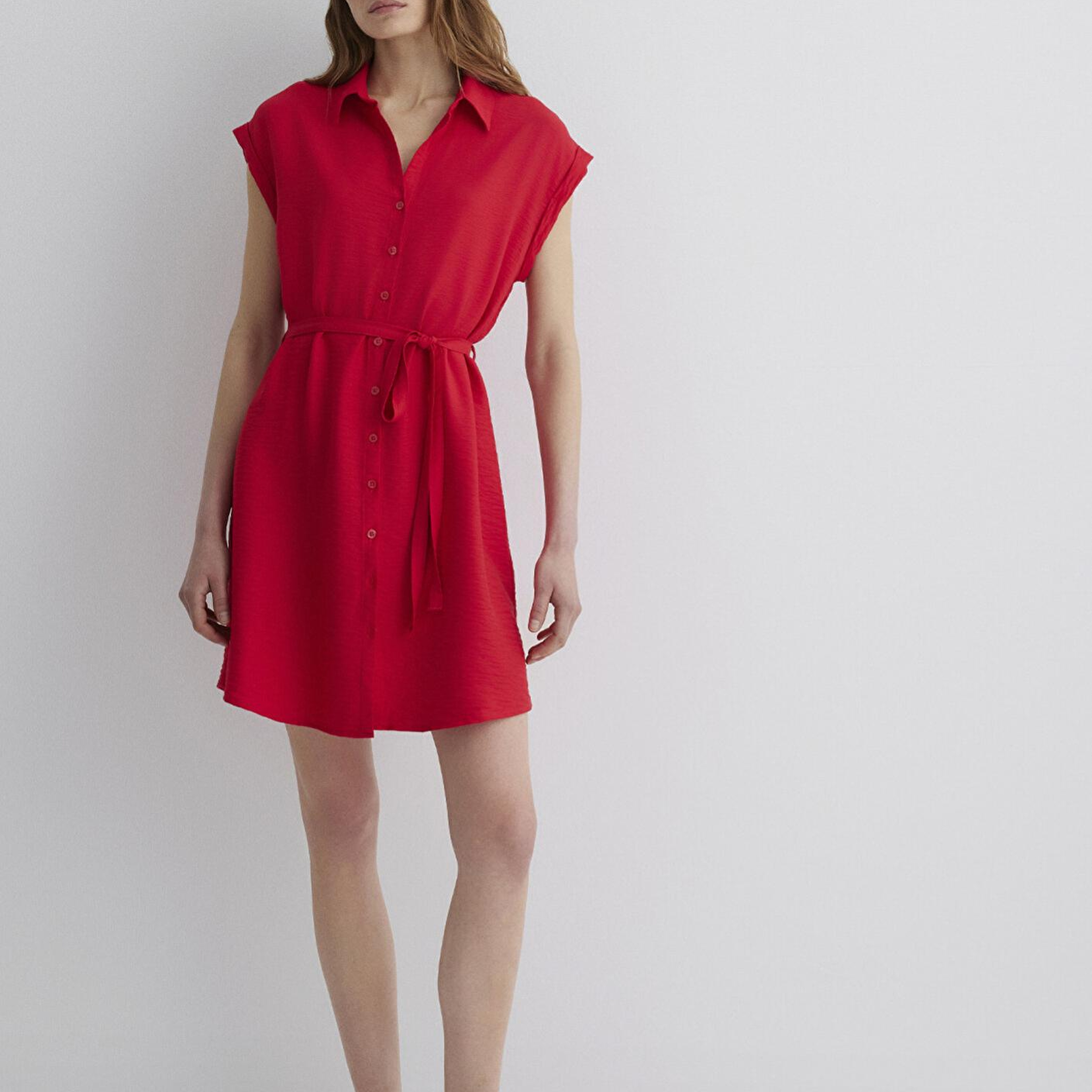 Mavi Kırmızı Gömlek Elbise 131139-29723