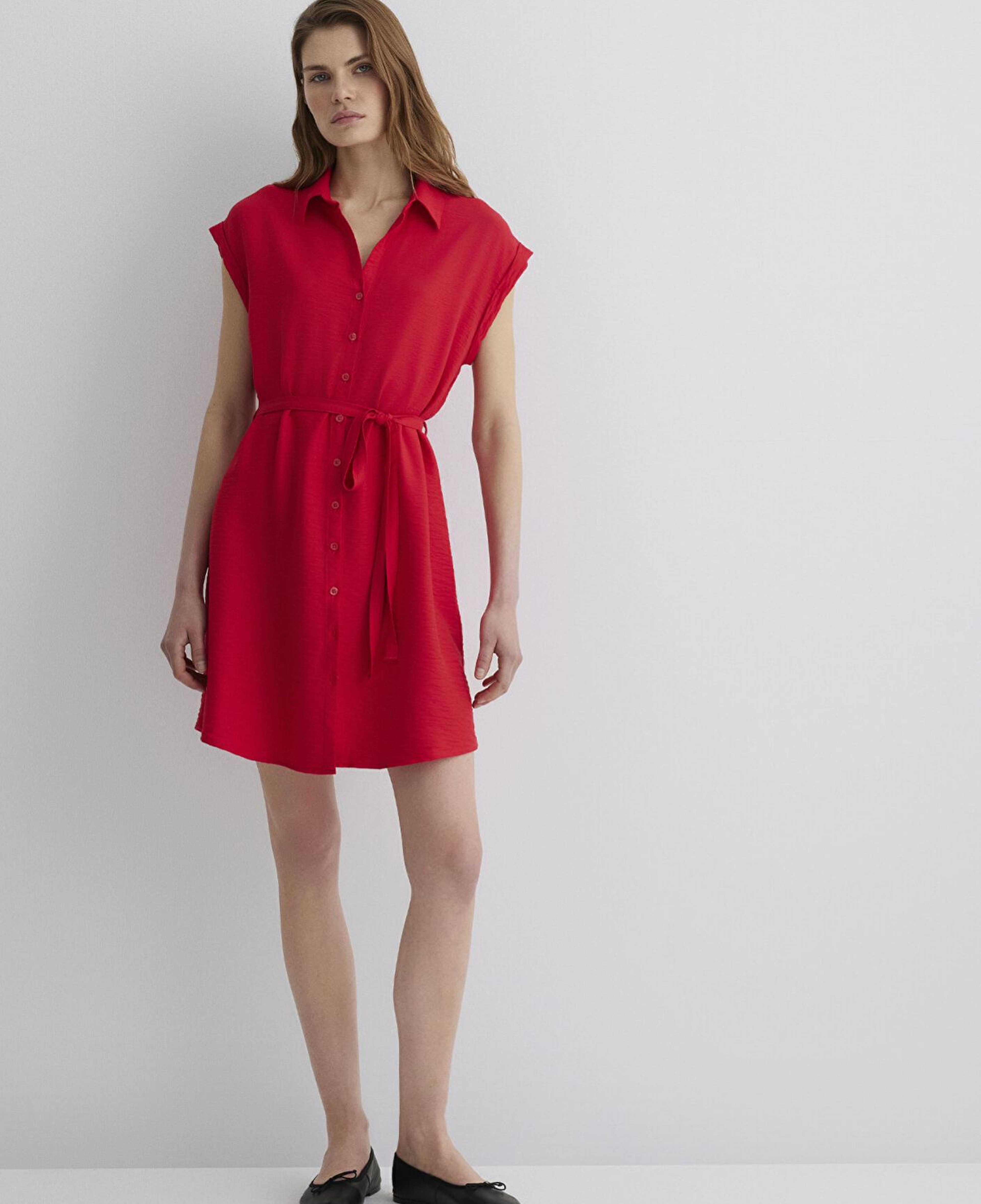 Mavi Kırmızı Gömlek Elbise 131139-29723