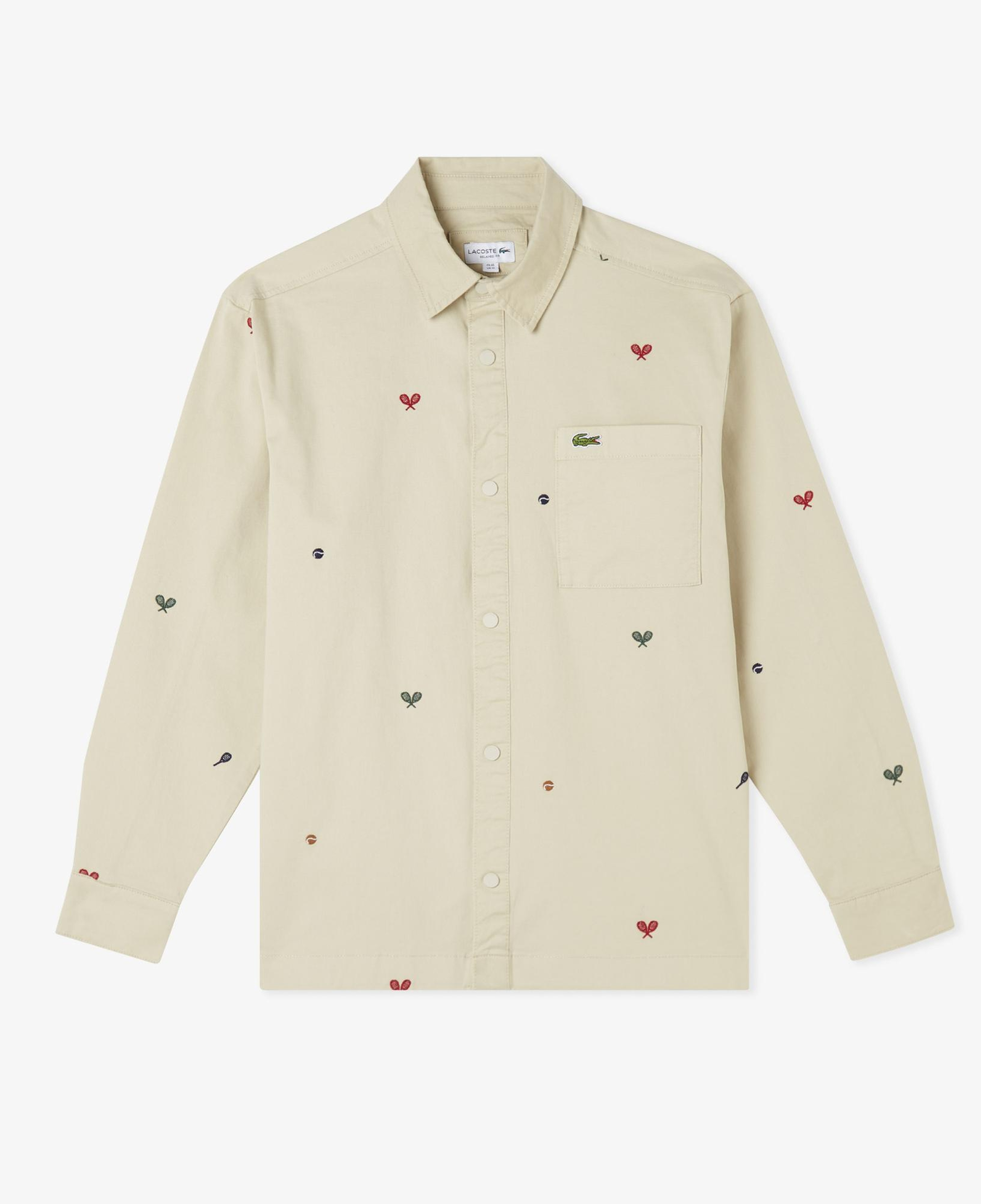 Lacoste Erkek Regular Fit Desenli Bej Gömlek