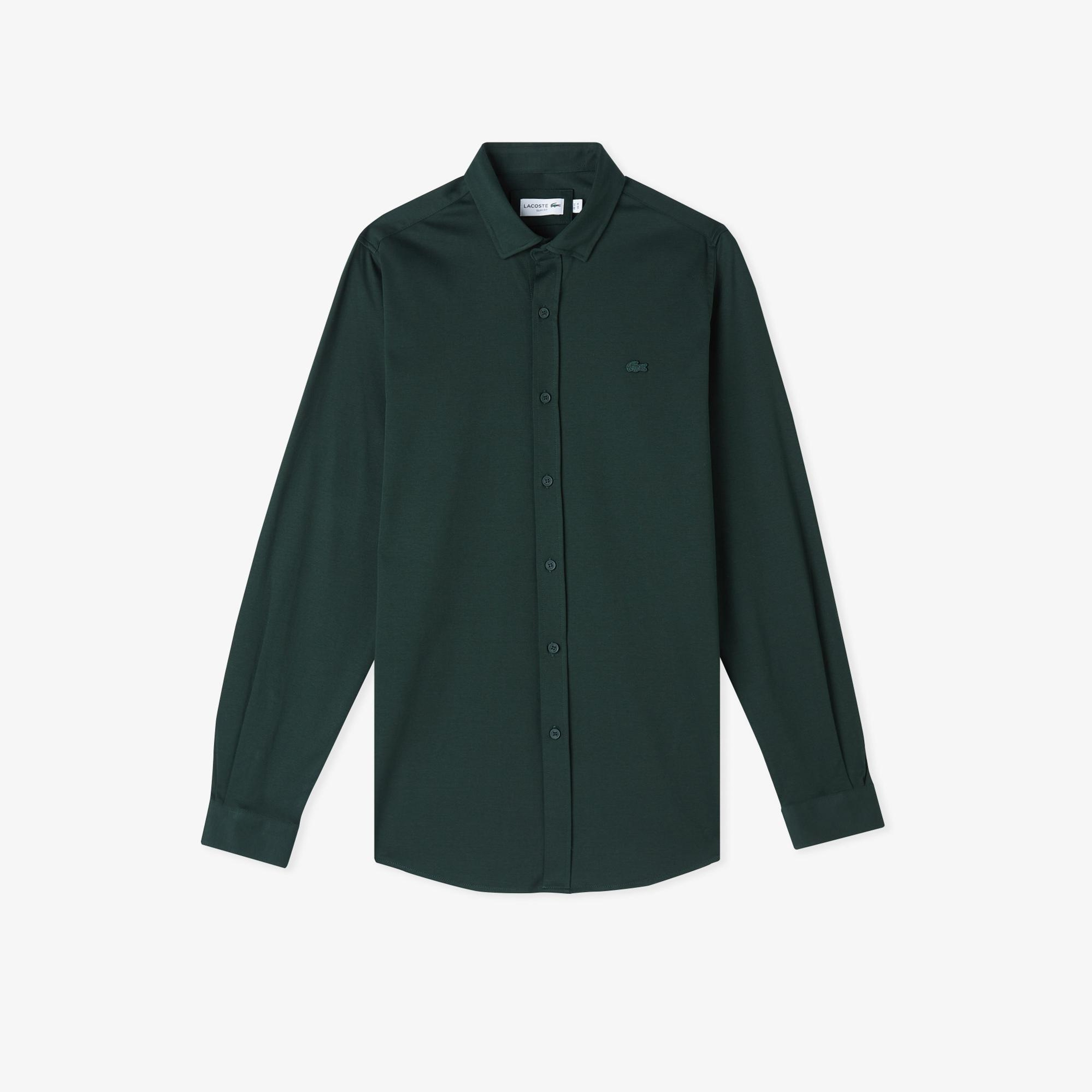 Lacoste Erkek Slim Fit Koyu Yeşil Gömlek
