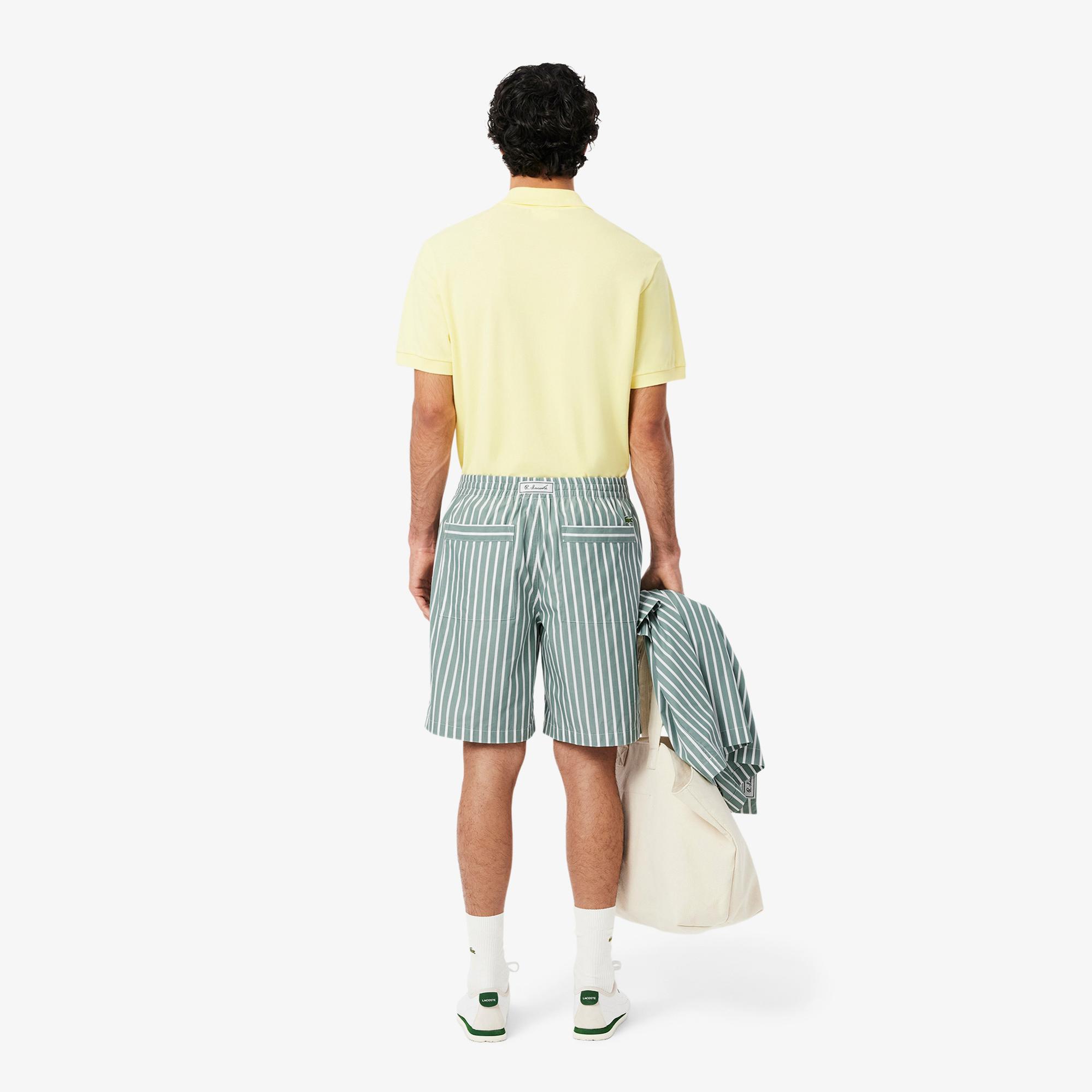 Lacoste Erkek Relaxed Fit Çizgili Yeşil Şort