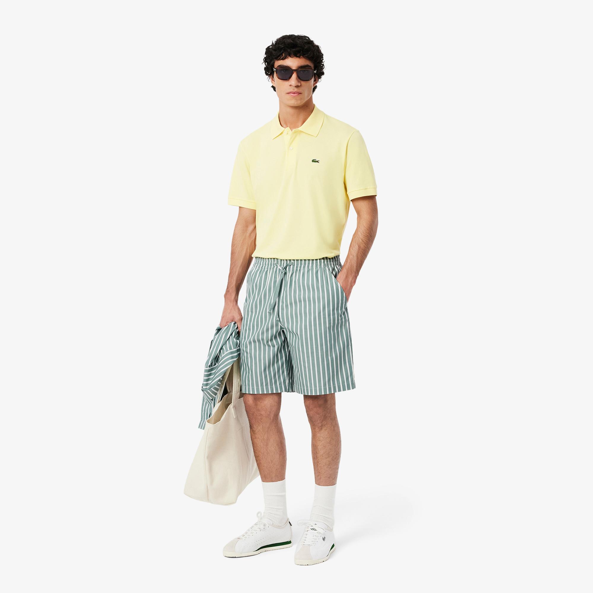 Lacoste Erkek Relaxed Fit Çizgili Yeşil Şort
