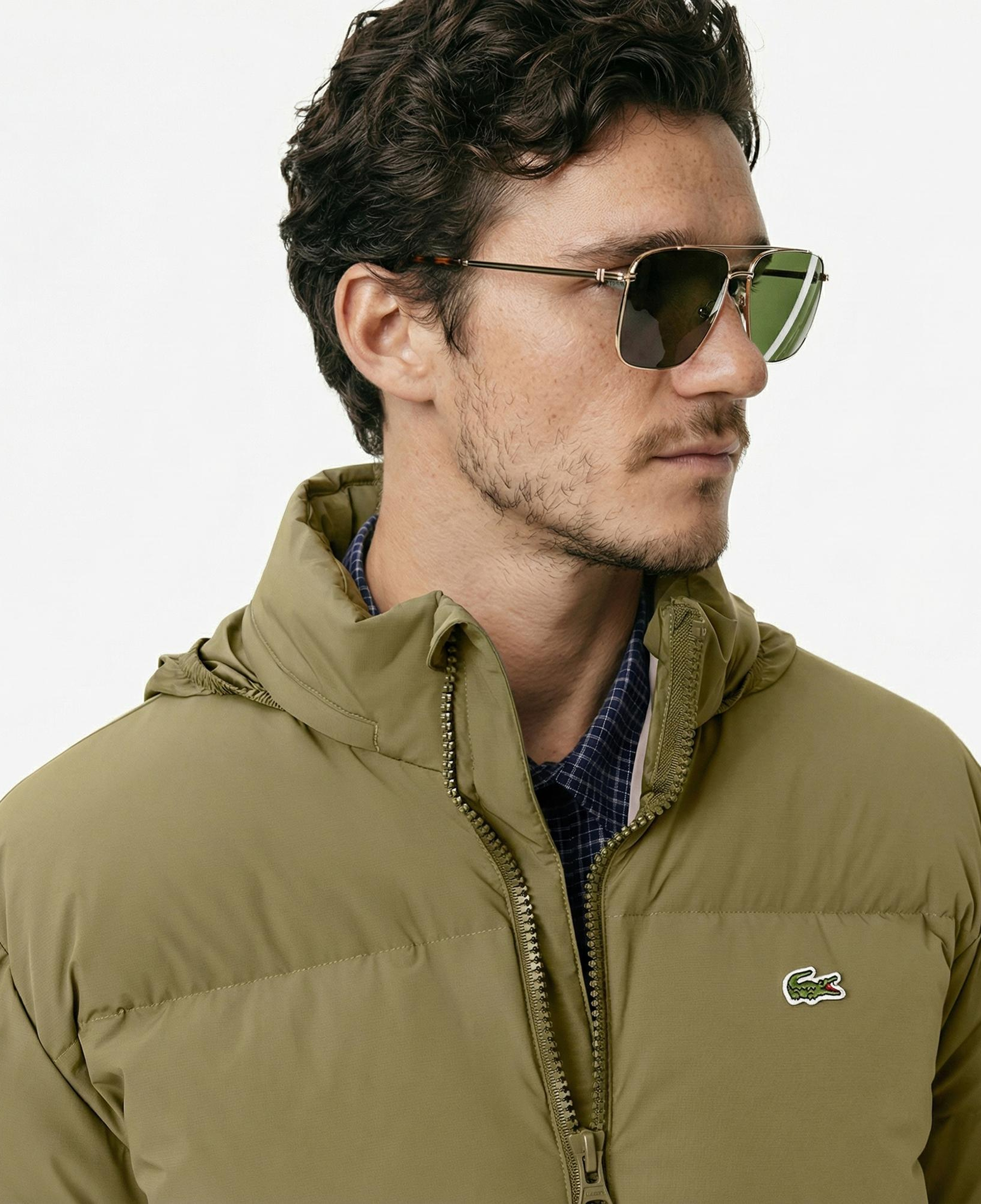 Lacoste Erkek Relaxed Fit Kapüşonlu Haki Mont
