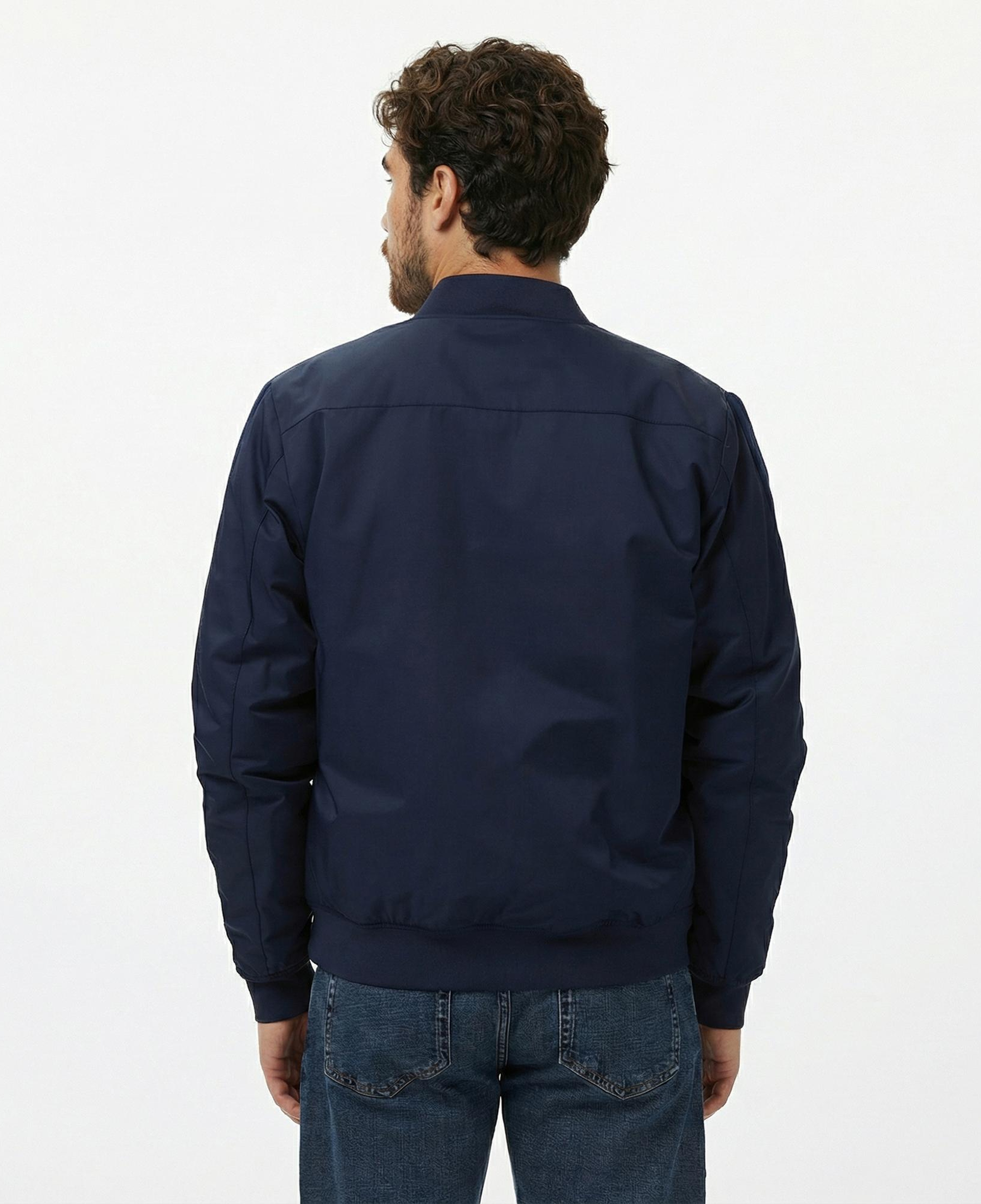 Lacoste Erkek Dik Yaka Lacivert Bomber Ceket