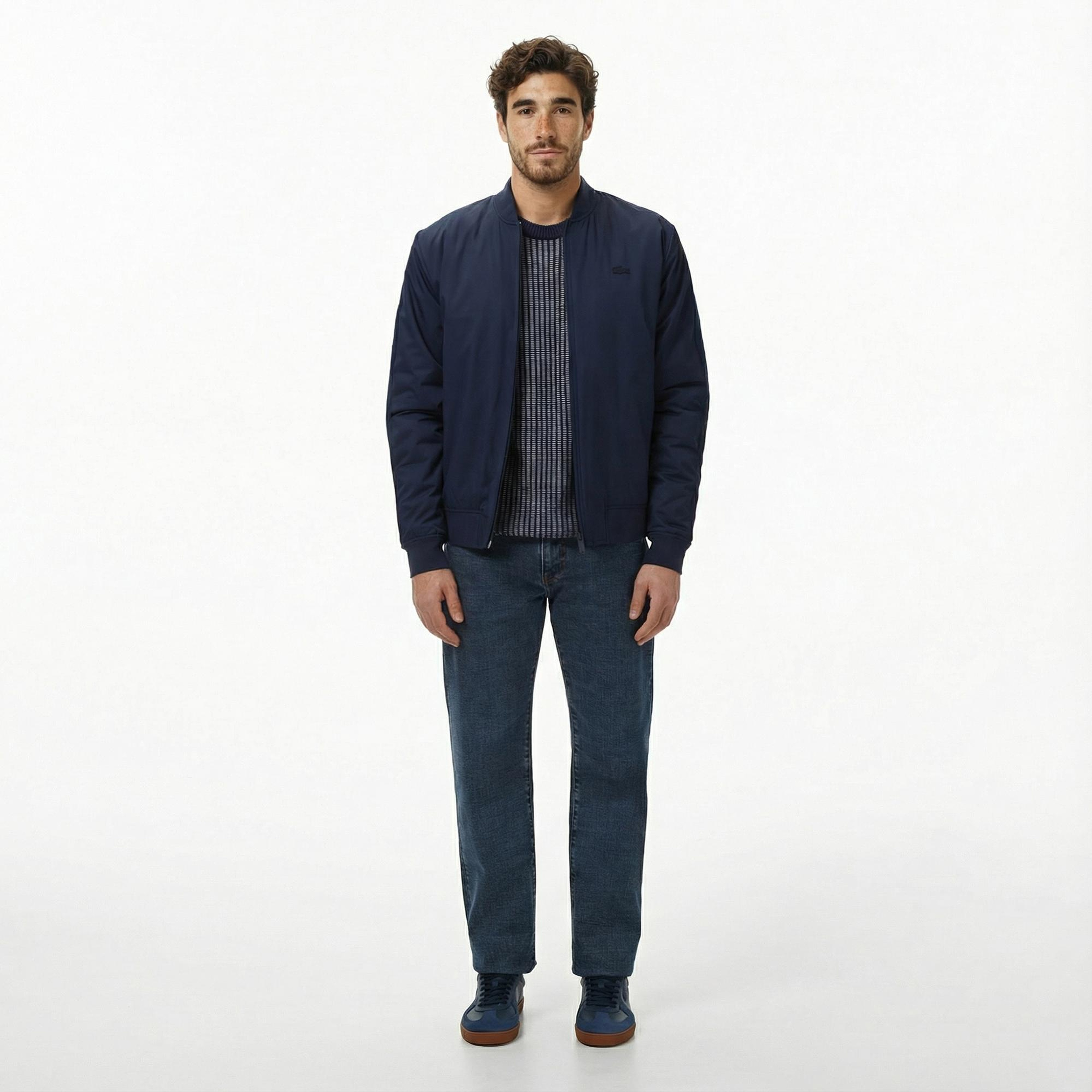 Lacoste Erkek Dik Yaka Lacivert Bomber Ceket